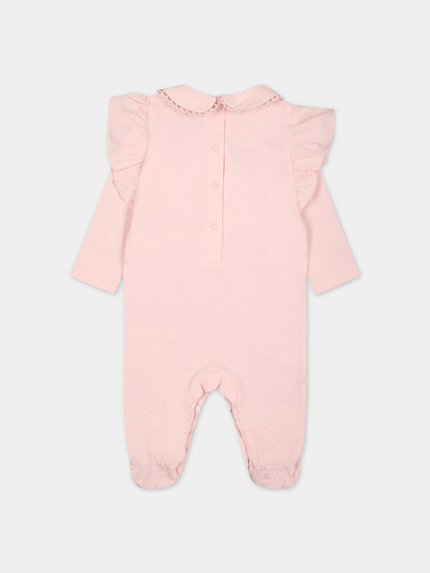Tutina rosaa per neonata con logo,Ermanno Scervino Junior,SNTU003C JE199 C001