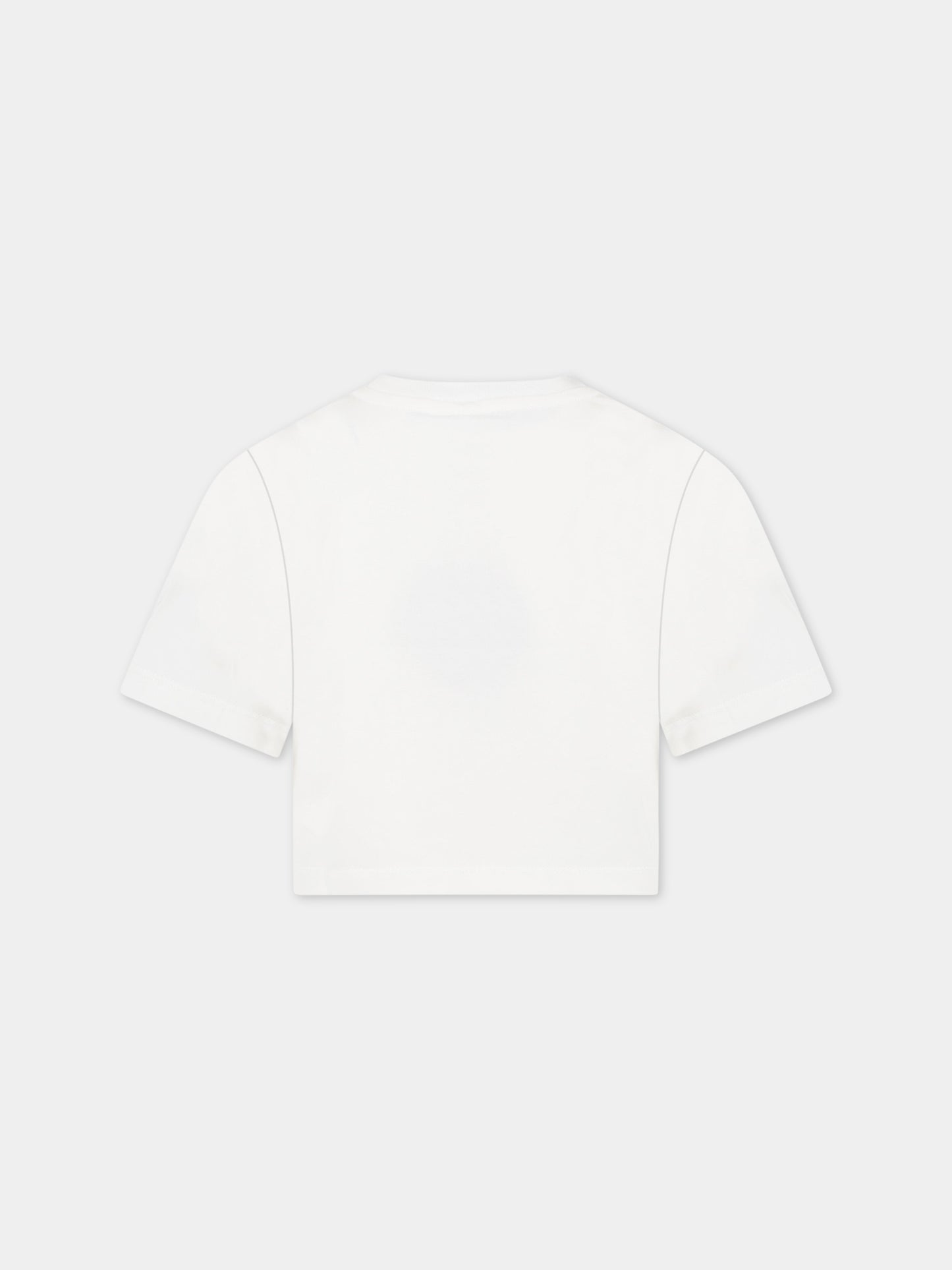 T-shirt bianca per bambina con logo,Stella Mccartney Kids,TS8A21 Z0434 101