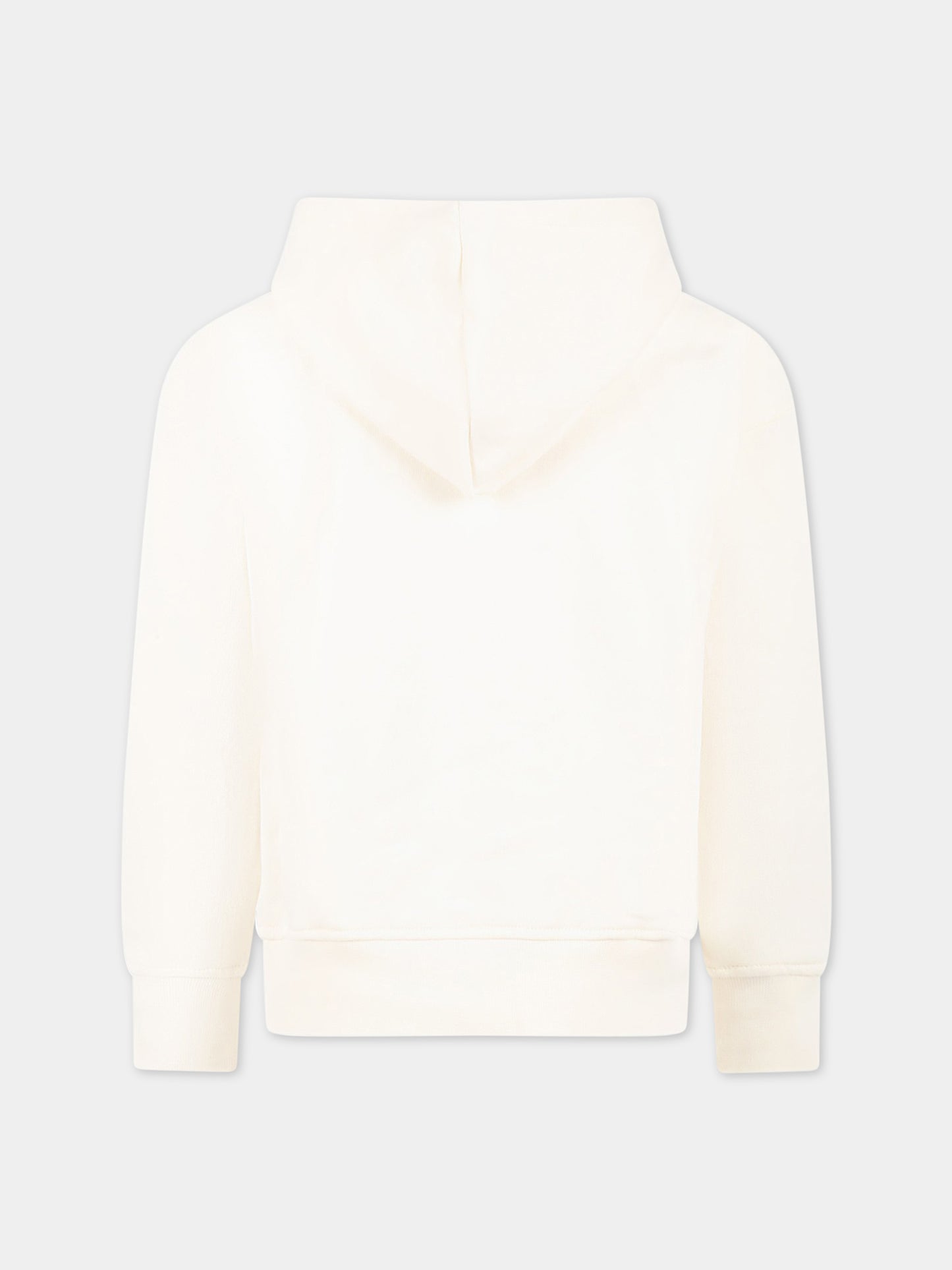 Felpa avorio per bambini con logo nero,Msgm Kids,MS029325 013