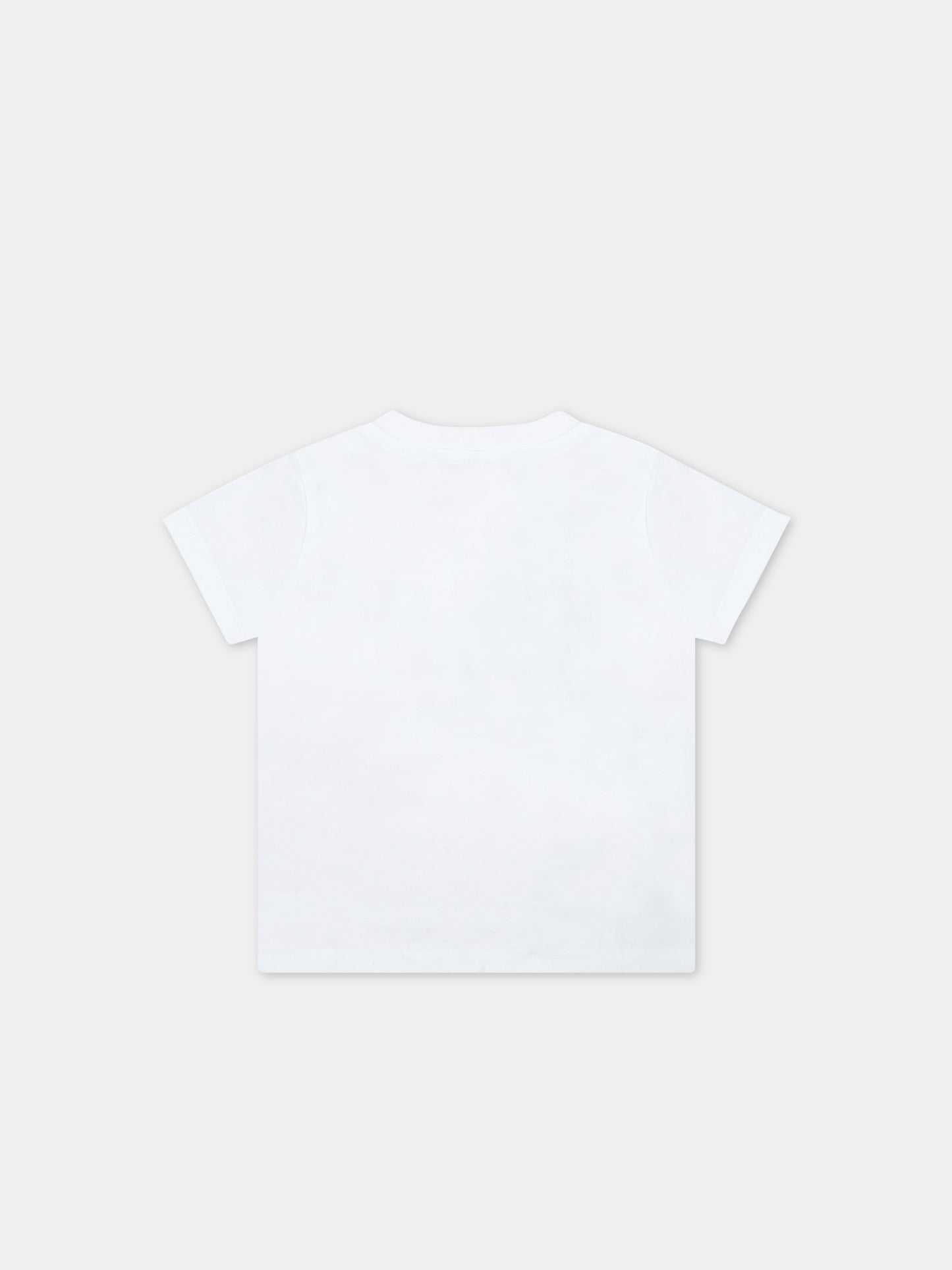 T-shirt bianca per neonato con logo nero,Msgm Kids,MS029355 001