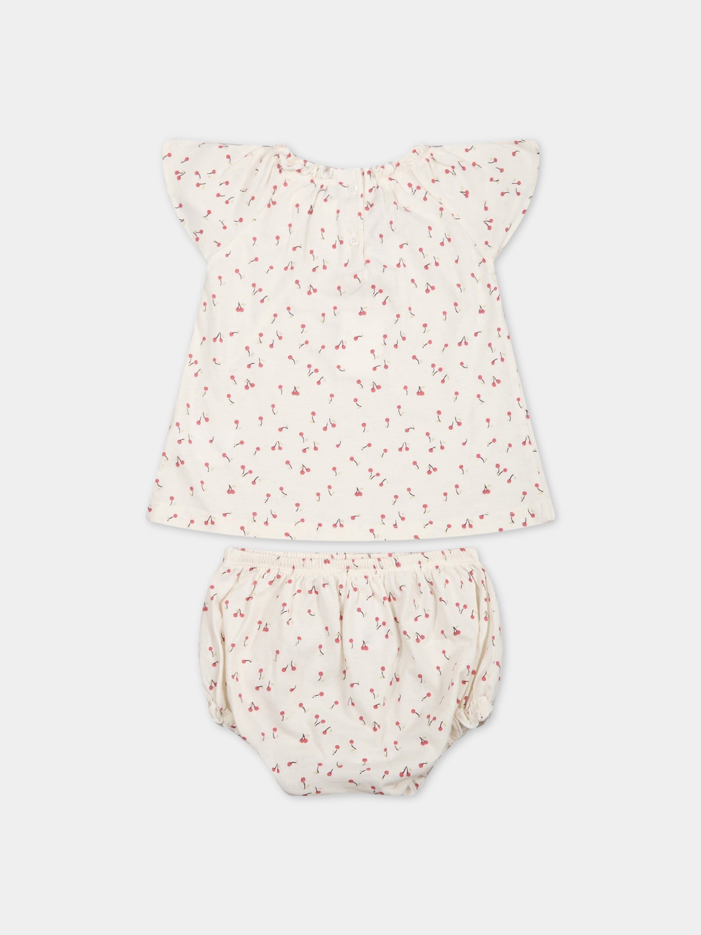 Completo avorio per neonata con ciliegie,Bonpoint,S03XNIK00100 622C