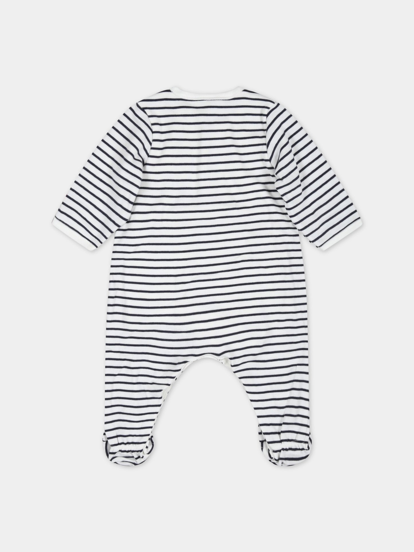 Tutina multicolor per neonato con patch logato,Petit Bateau,A06L0 MARSHMALLOW/SMOKING