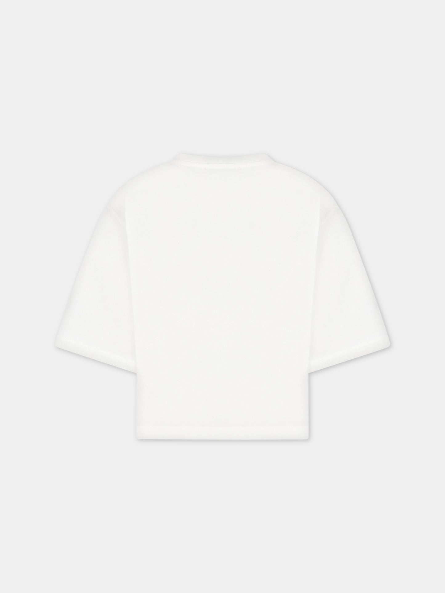 T-shirt bianca per bambina con logo,Emilio Pucci Junior,PS8B41 J0177 101RO