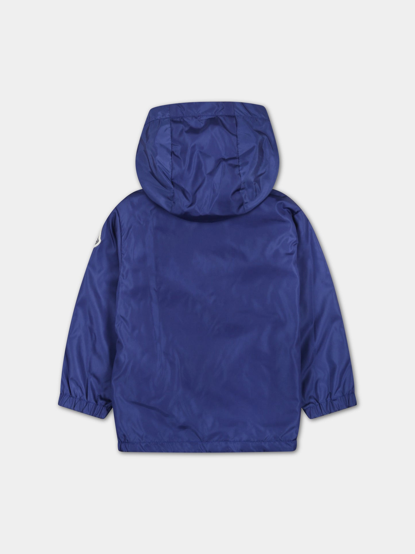 Giacca Erdvile blu a vento per neonato con logo e patch,Moncler Kids,951 1A00012 539ZD 750