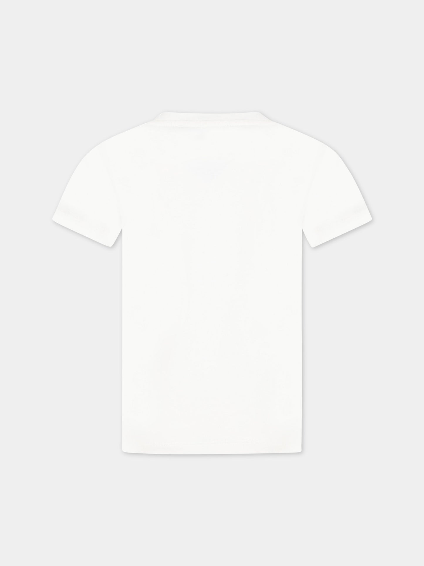 T-shirt bianca per bambino con Medusa blu,Versace,1000239 1A06520 6W800