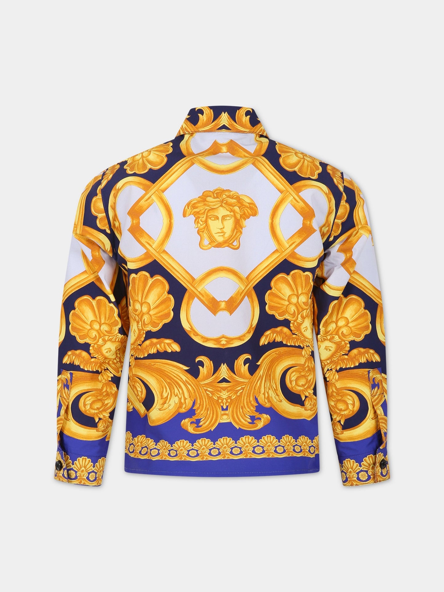 Camicia multicolor per bambino con stampa Barocco,Versace,1000333 1A06495 5U670