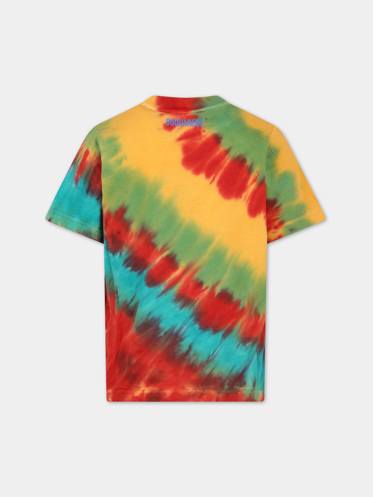 T-shirt multicolor per bambino con logo,Dsquared2,DQ1615 D0A3S DQ255