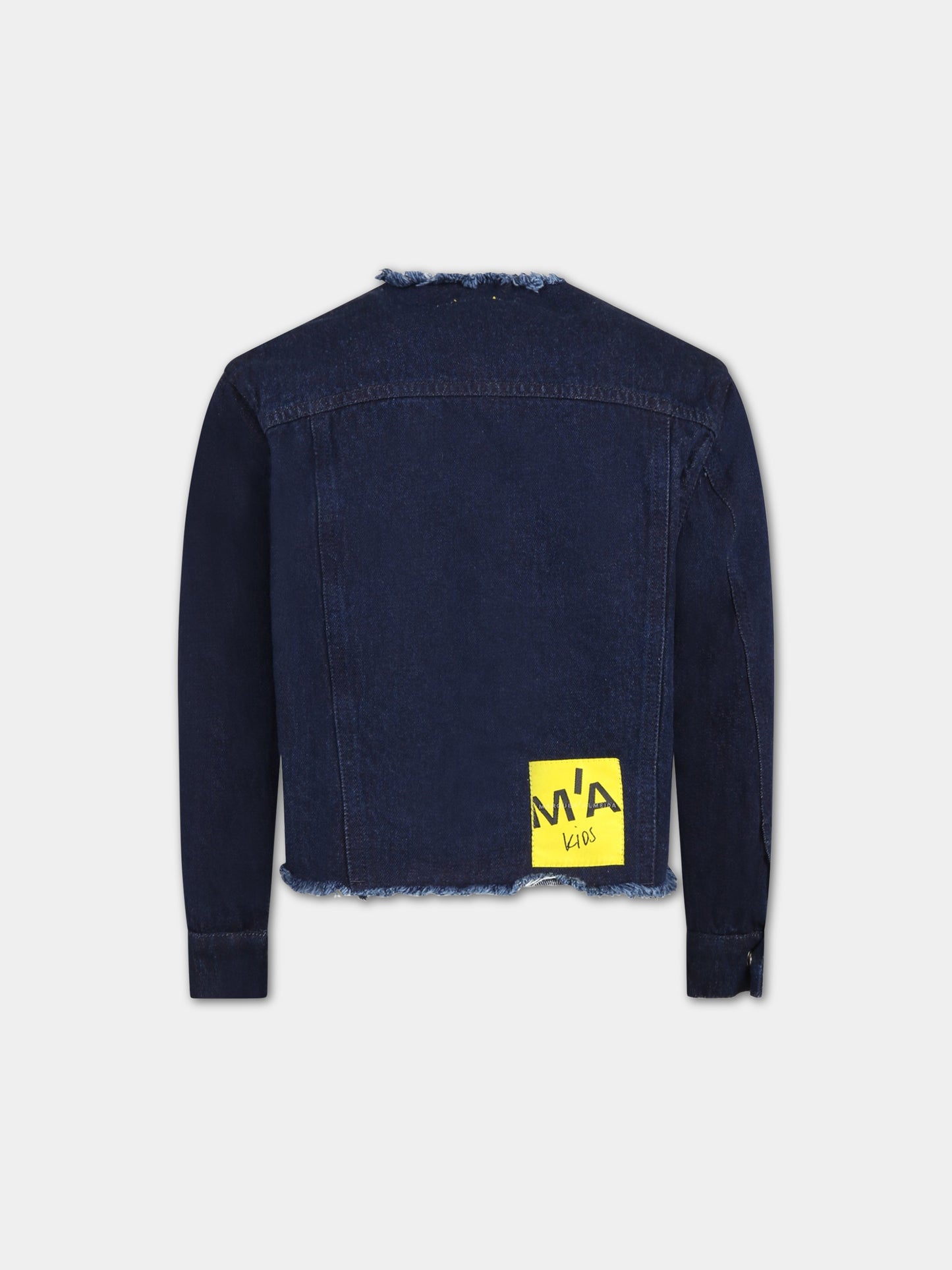 Giacca blu per bambina con patch logato,Marques Almeida,SS23COREJK0141DNM NAVY