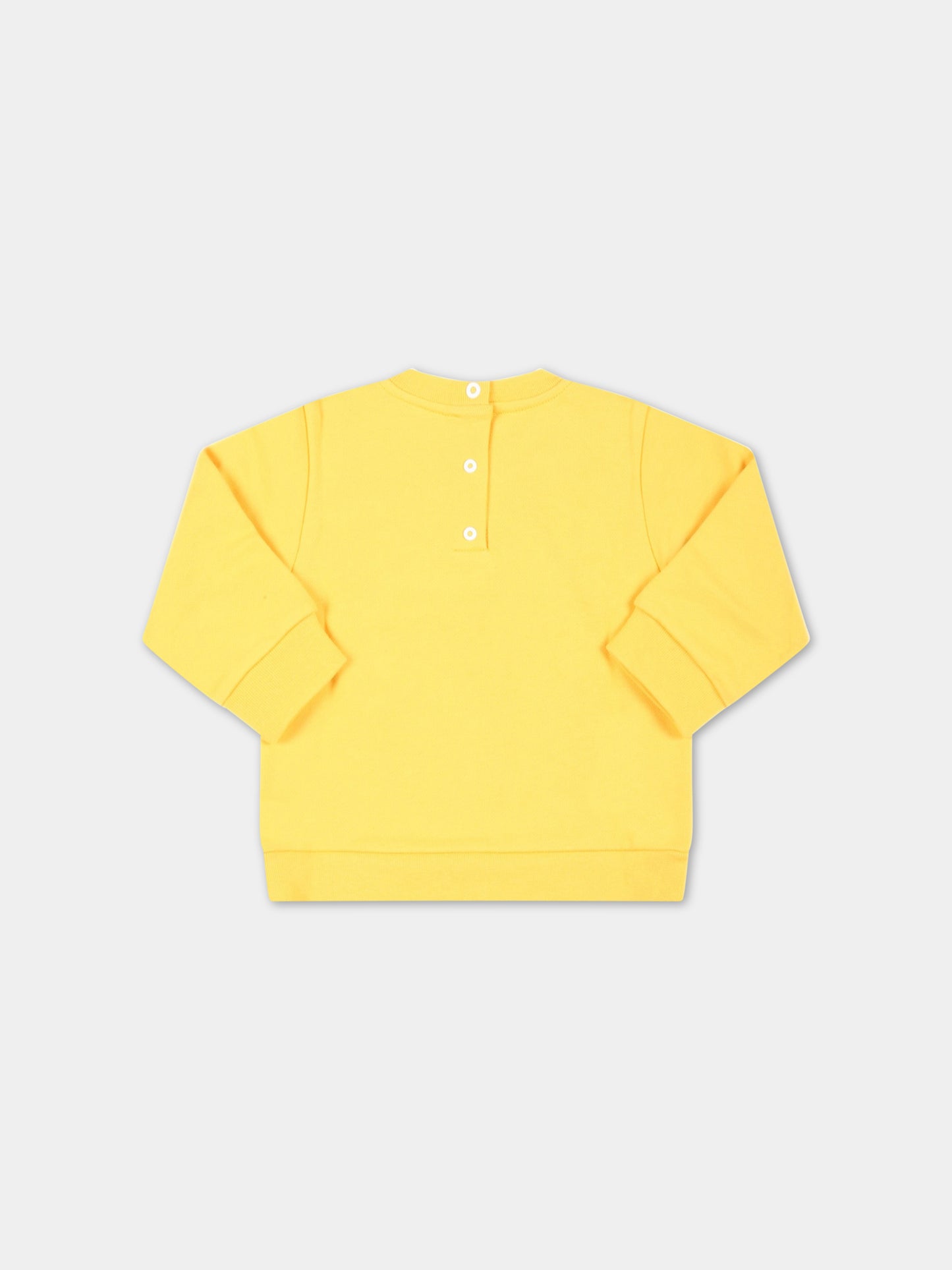 Felpa gialla per neonati con logo bianco,Fendi Kids,BUH054 5V0 F08HW
