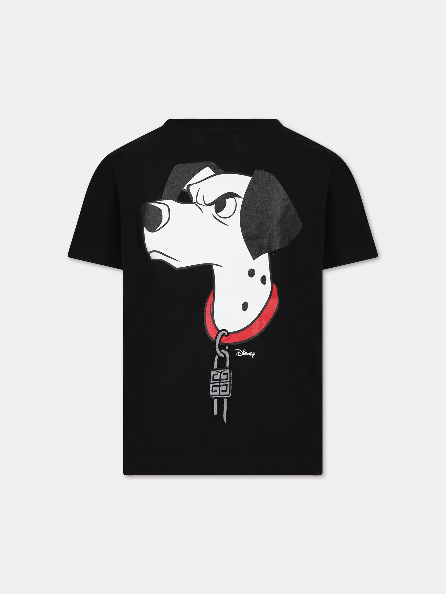 T-shirt nera per bambini con stampa la carica dei 101 e logo,Givenchy Kids,H25443 09B