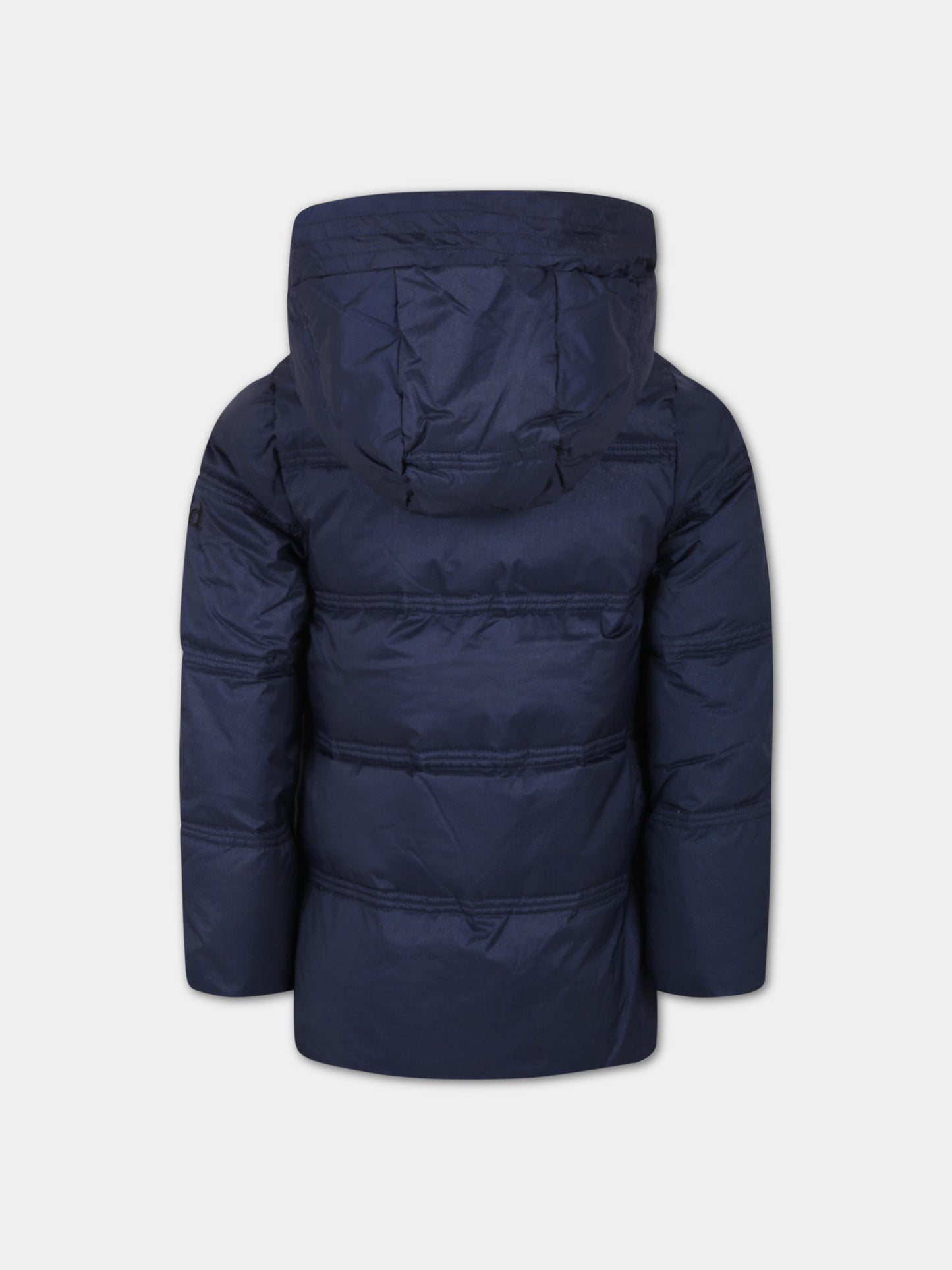 Piumino blu per bambina con logo,Add,ADFGB004 YA186 4010