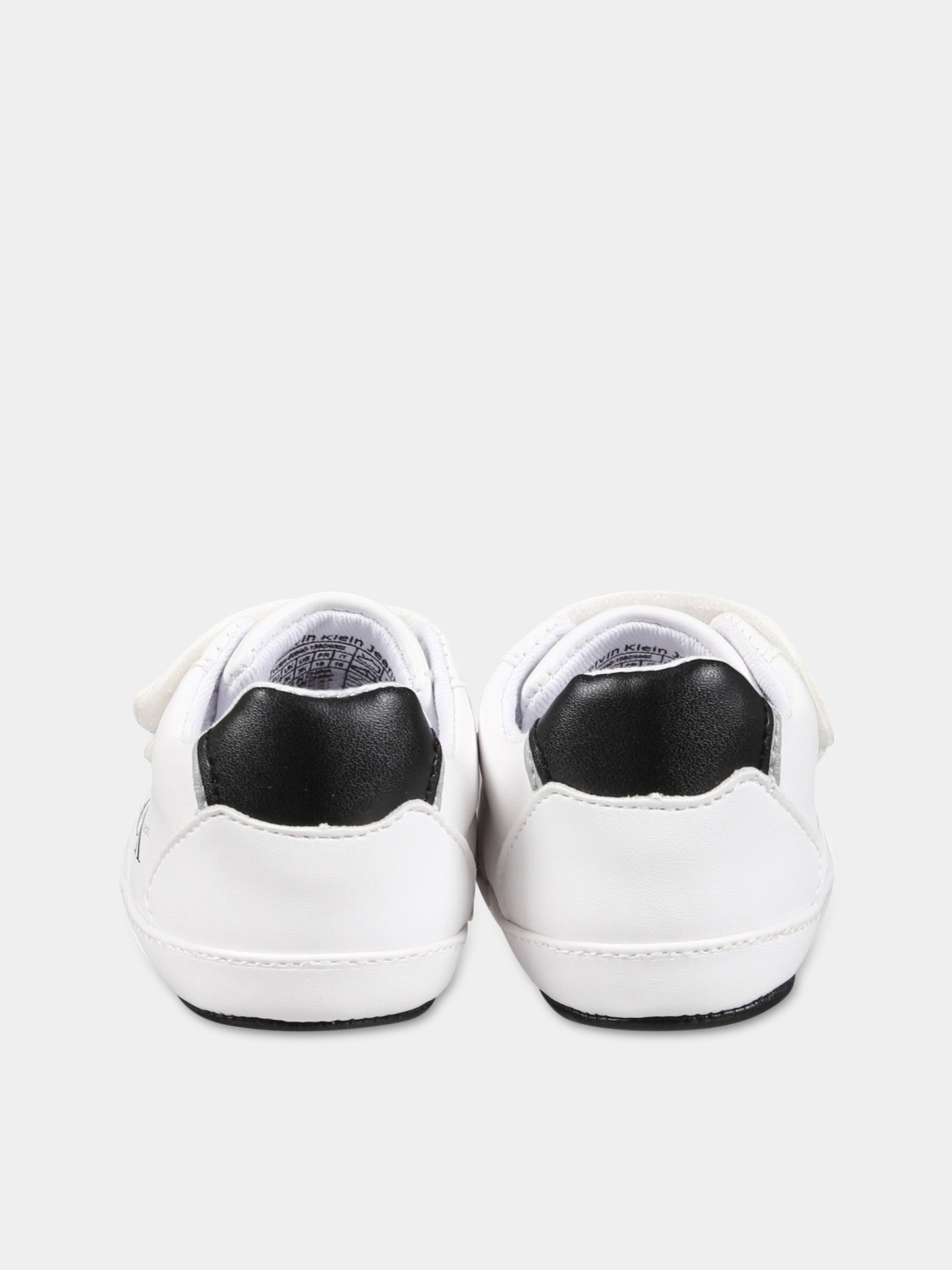 Sneakers bianche per neonati con logo,Calvin Klein Kids,V0B4 80540 1582X002