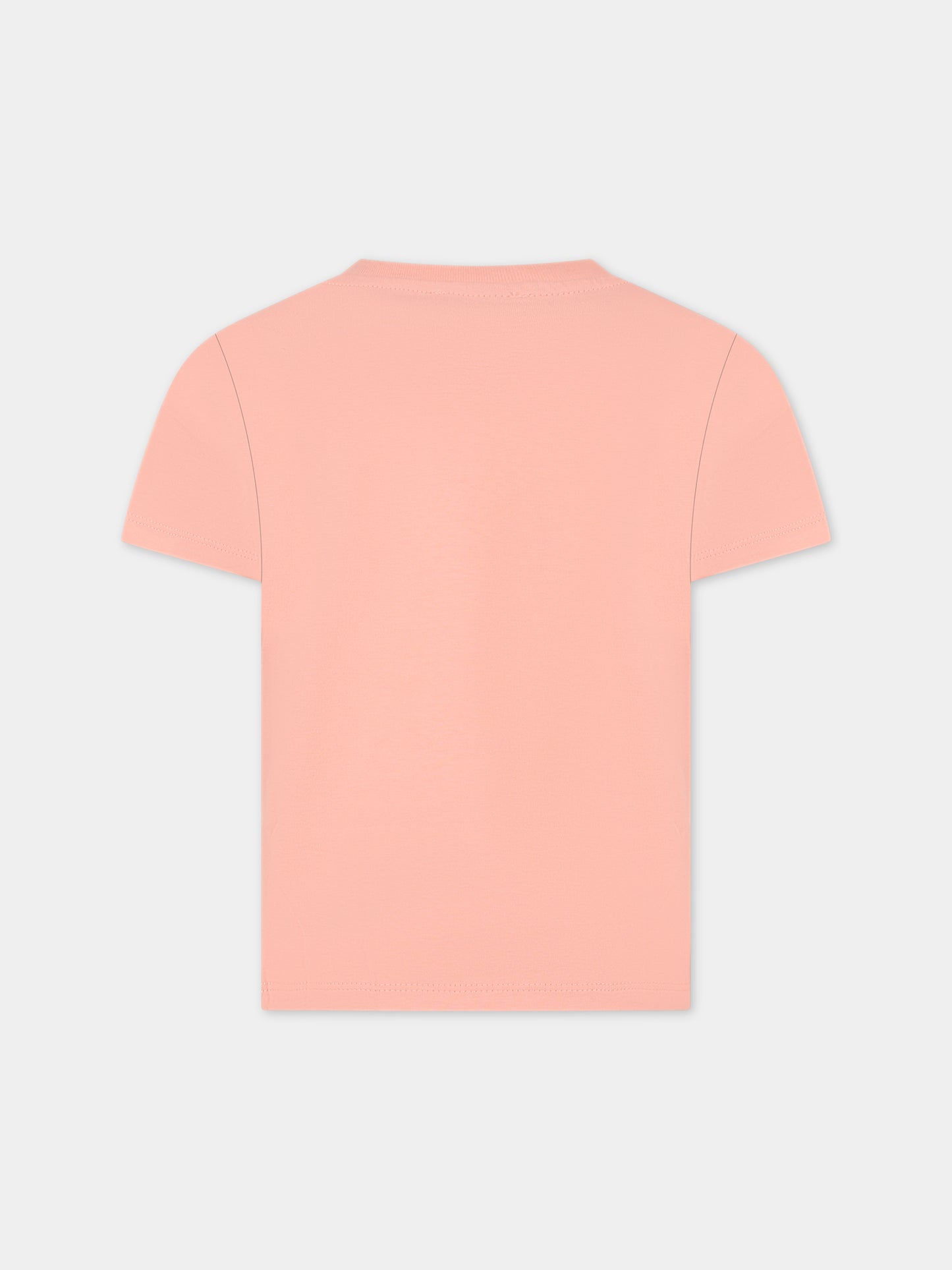 T-shirt rosa per bambina con logo,Kenzo Kids,K15719 43G
