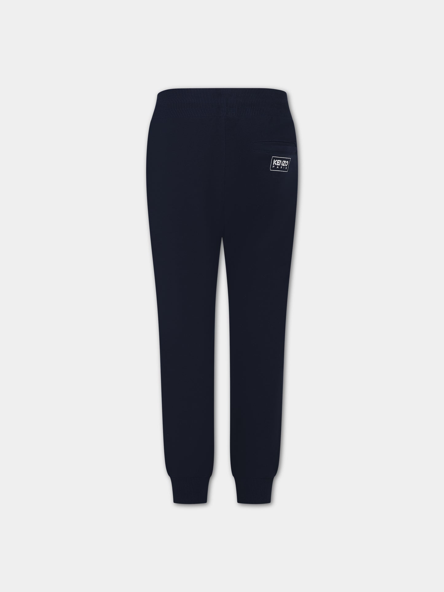 Pantaloni blu per bambino con logo,Kenzo Kids,K24343 84A