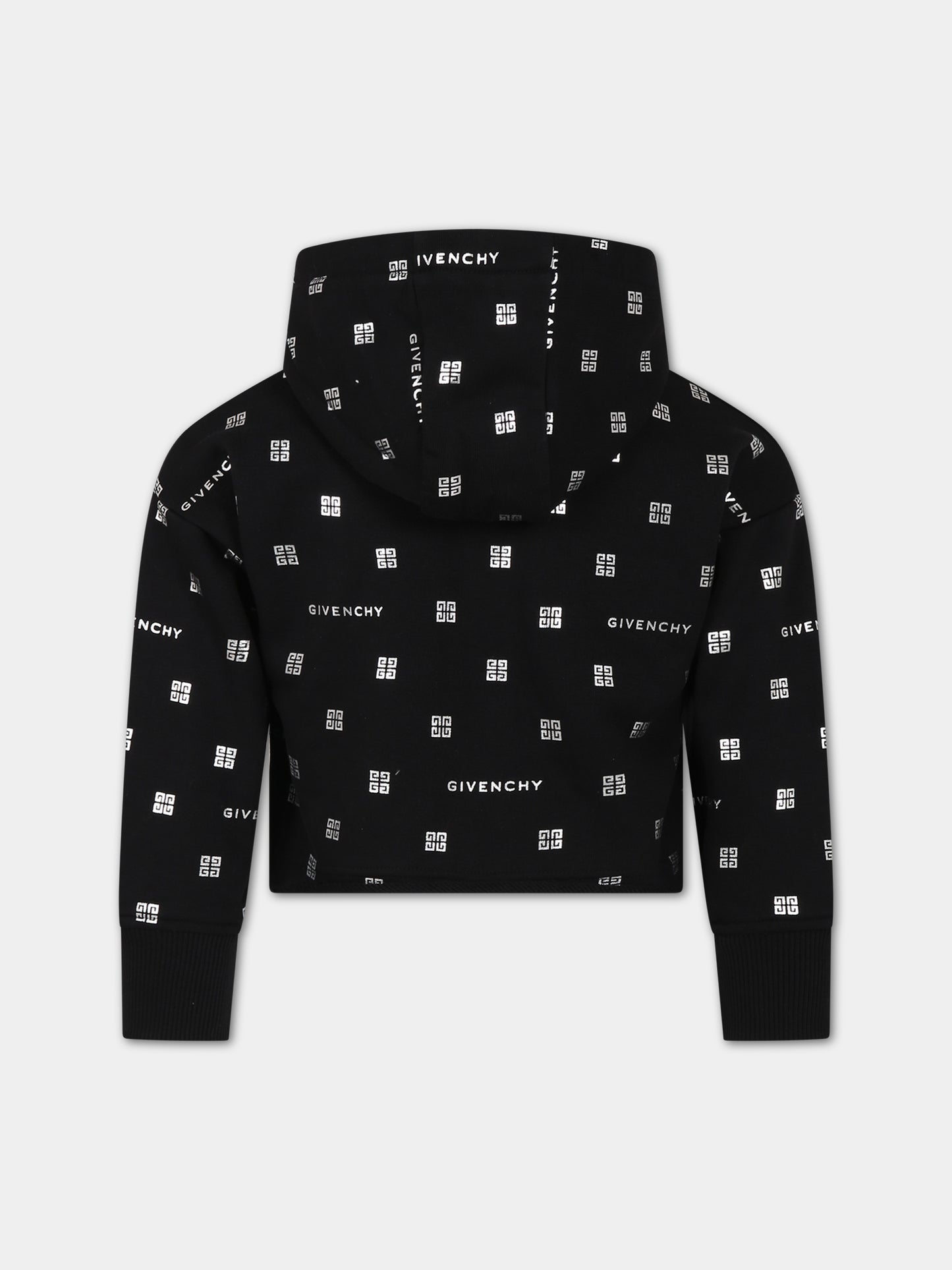Felpa nera per bambina con logo,Givenchy Kids,H15350 09B
