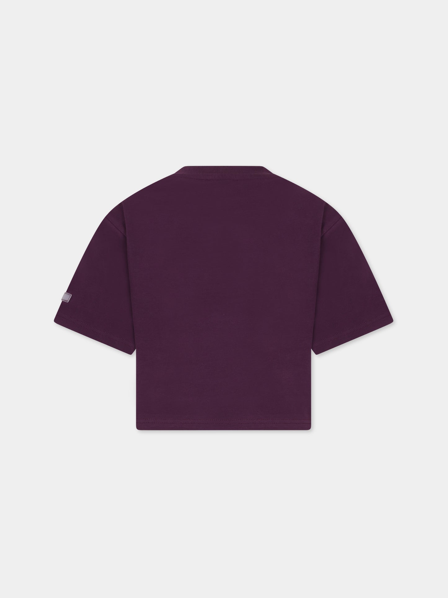 T-shirt viola per bambina con logo,Dkny,D35T02 910