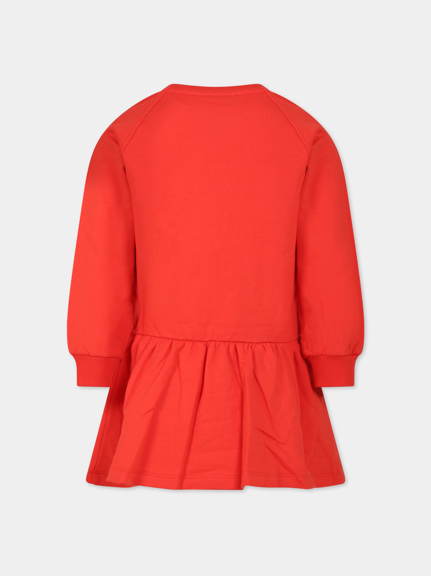 Vestito rosso per bambina con Teddy Beare logo,Moschino Kids,HDV0DN LDA26 50109