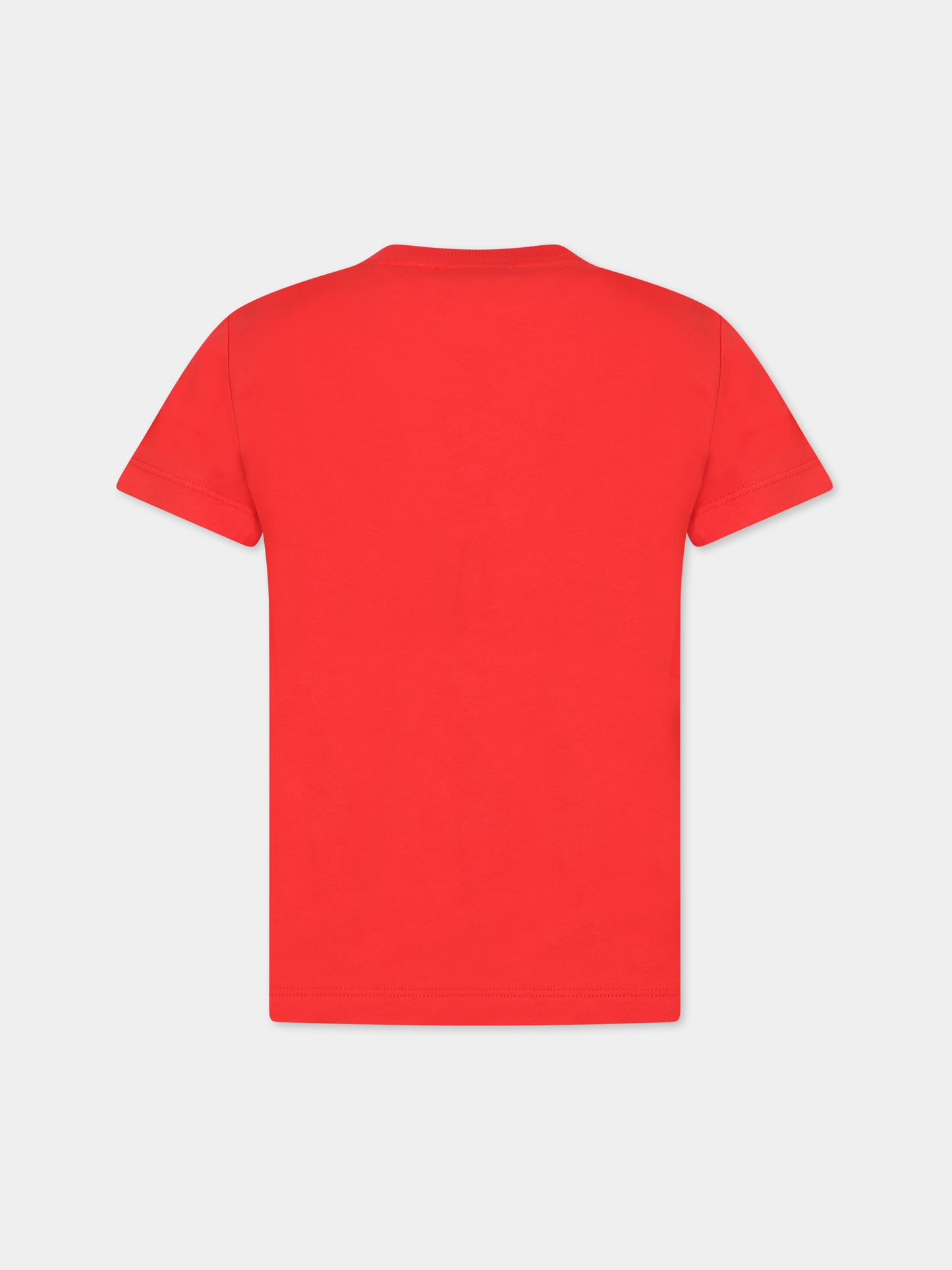 T-shirt rossa per bambini con Teddy Bears,Moschino Kids,HVM03U LAA34 50109