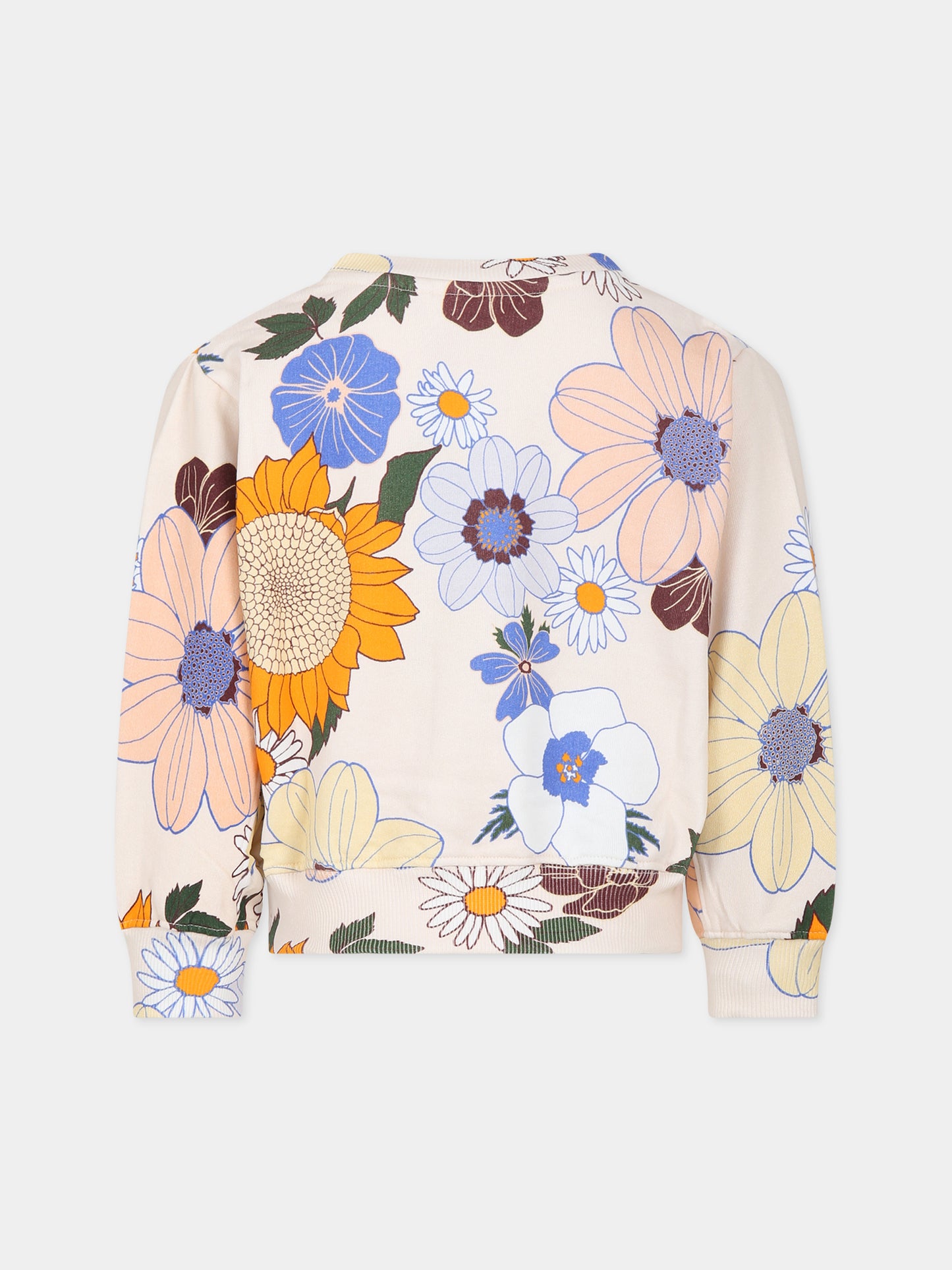 Felpa avorio per bambina con stampa floreale,Molo,2W23J215 6953