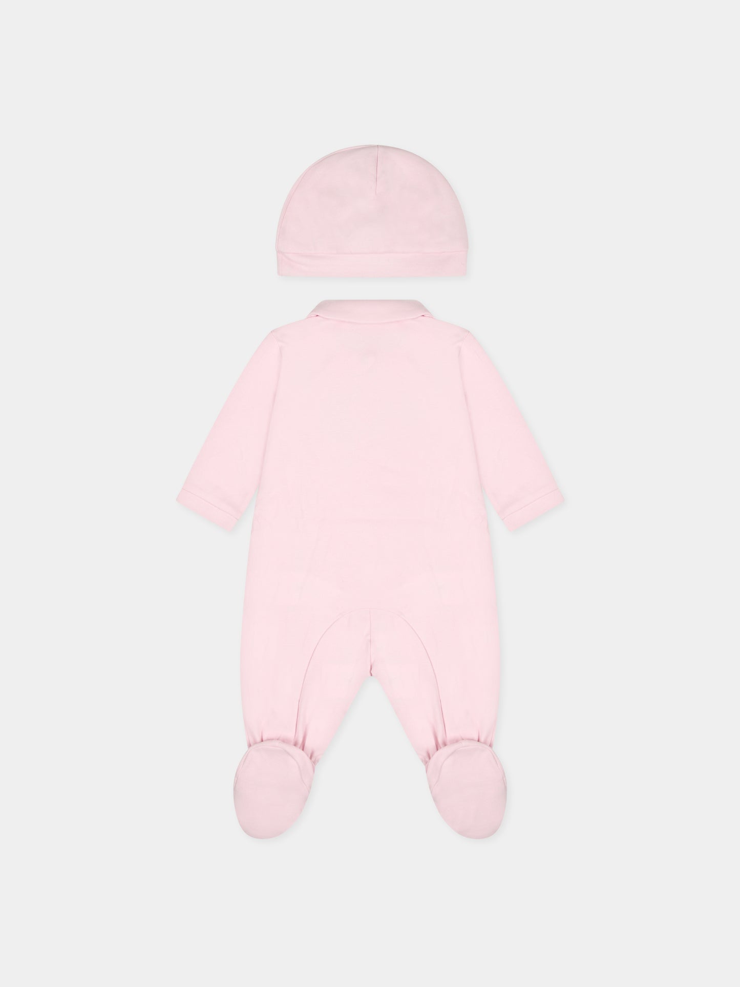 Set rosa per neonata con cuore e logo,Monnalisa,35B503 2004 0091