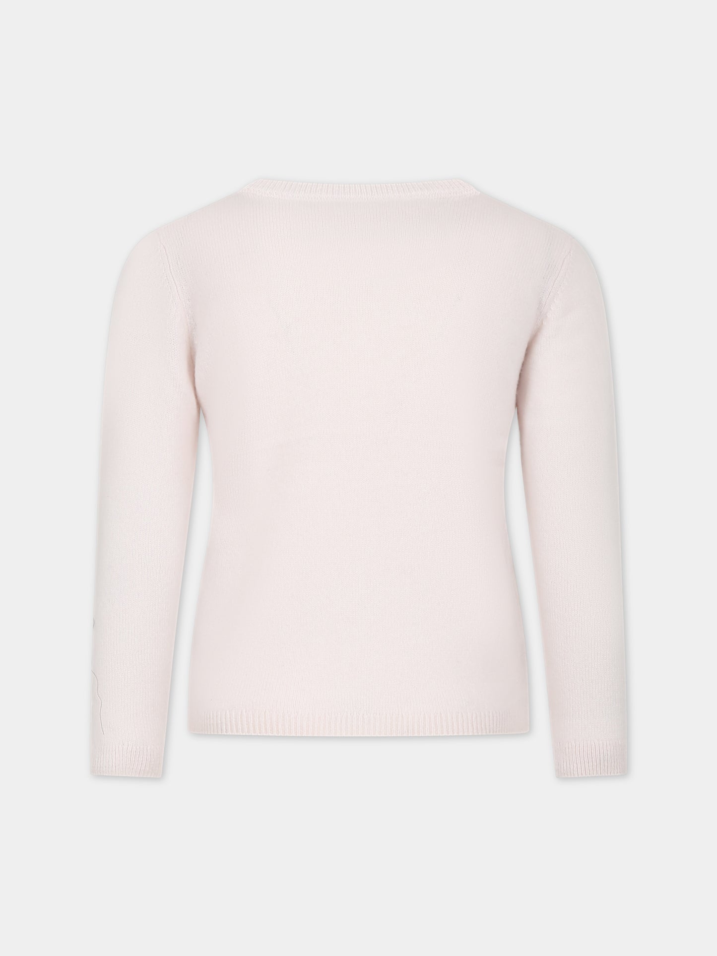 Maglione rosa per bambina con ciliegie,Bonpoint,W03GJUK00014 121
