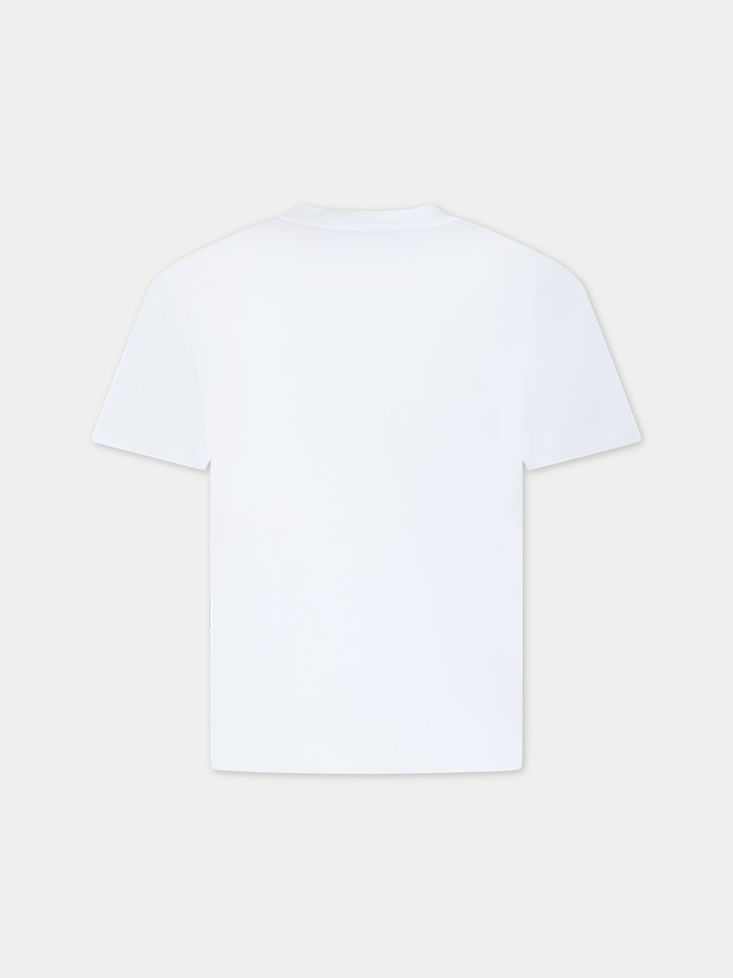 T-shirt bianca per bambino con logo,Msgm Kids,F3MSJUTH009 001