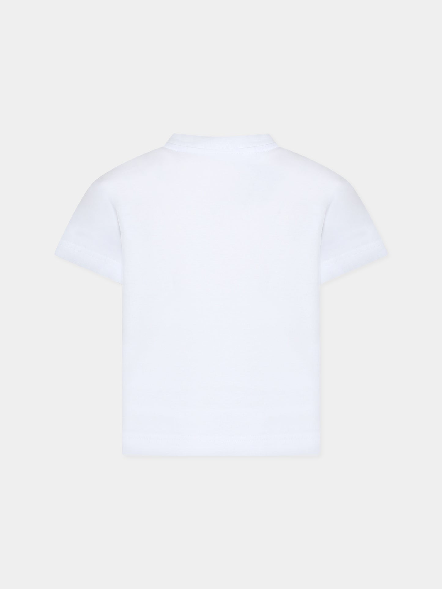 T-shirt bianca per bambino con squalo e logo,Palm Angels,PBAA003C99JER0030106