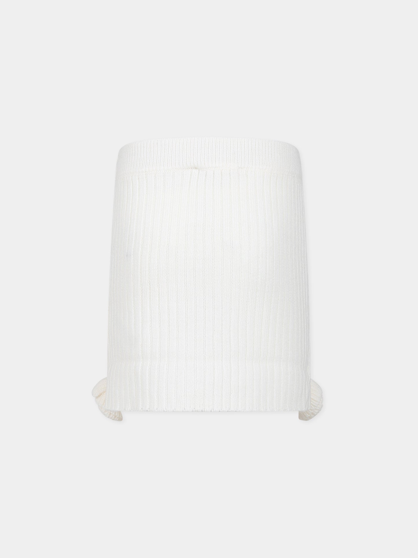 Gonna avorio per bambina con logo,Blumarine Baby,IF3065 10602