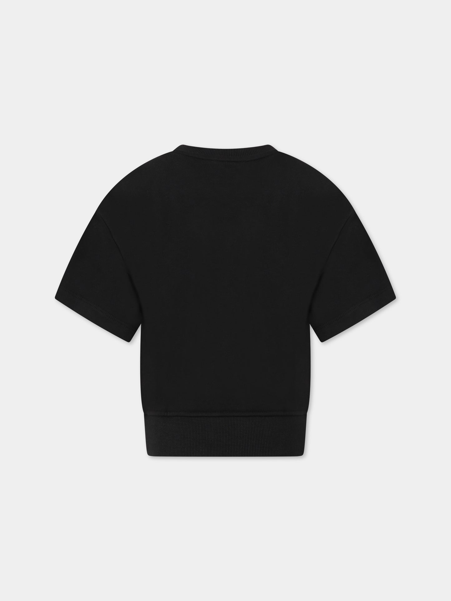 Felpa nera per bambini con Teddy Bear e logo,Moschino Kids,HUF06X LCA28 60100