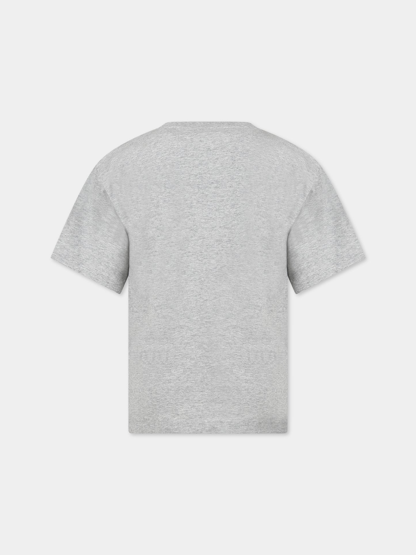 T-shirt grigia per bambini con logo e Teddy Bear,Moschino Kids,HUM03S LBA12 60901