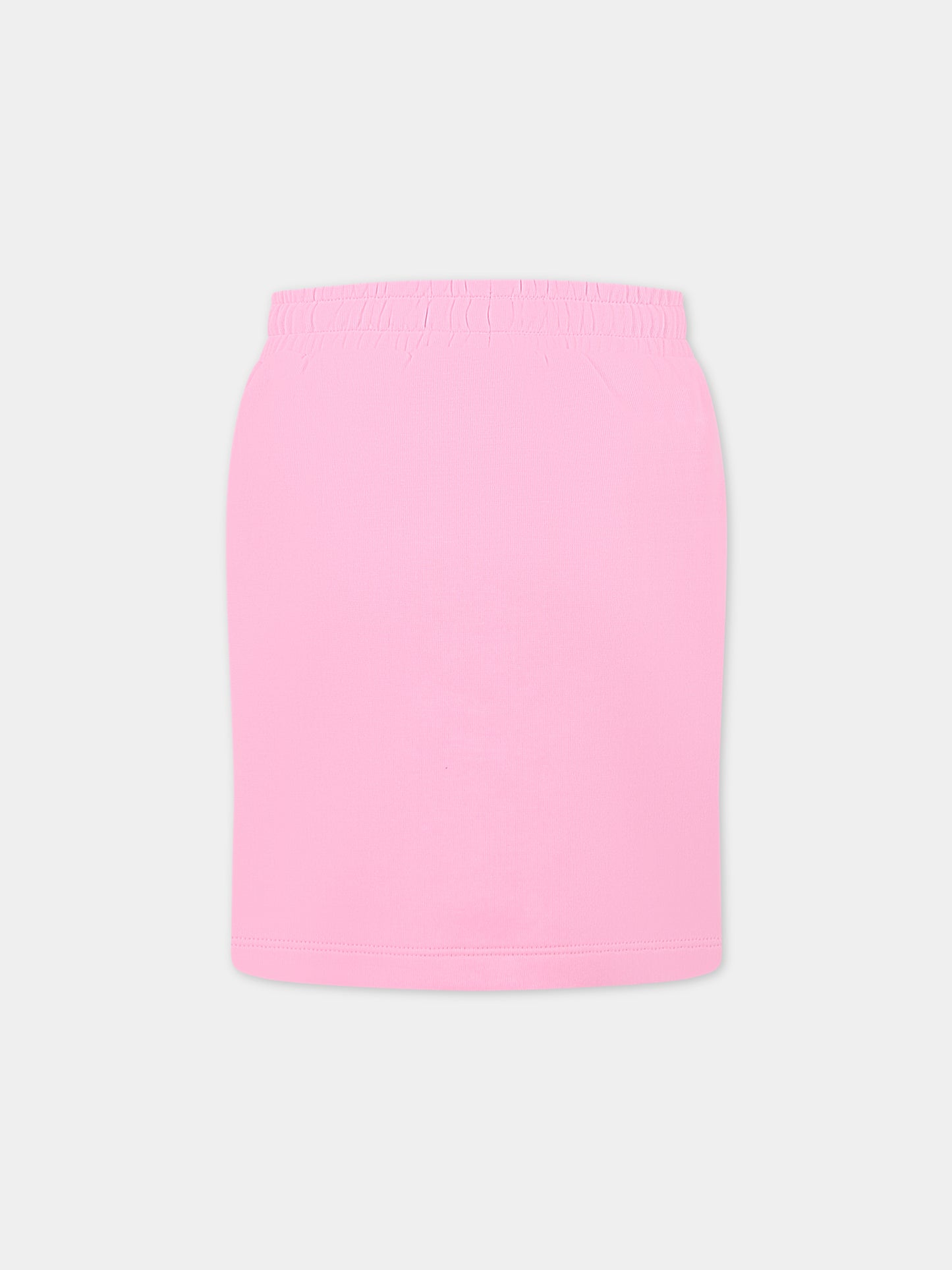 Gonna rosa per bambina con logo,Moschino Kids,HDJ02E LCA41 50206