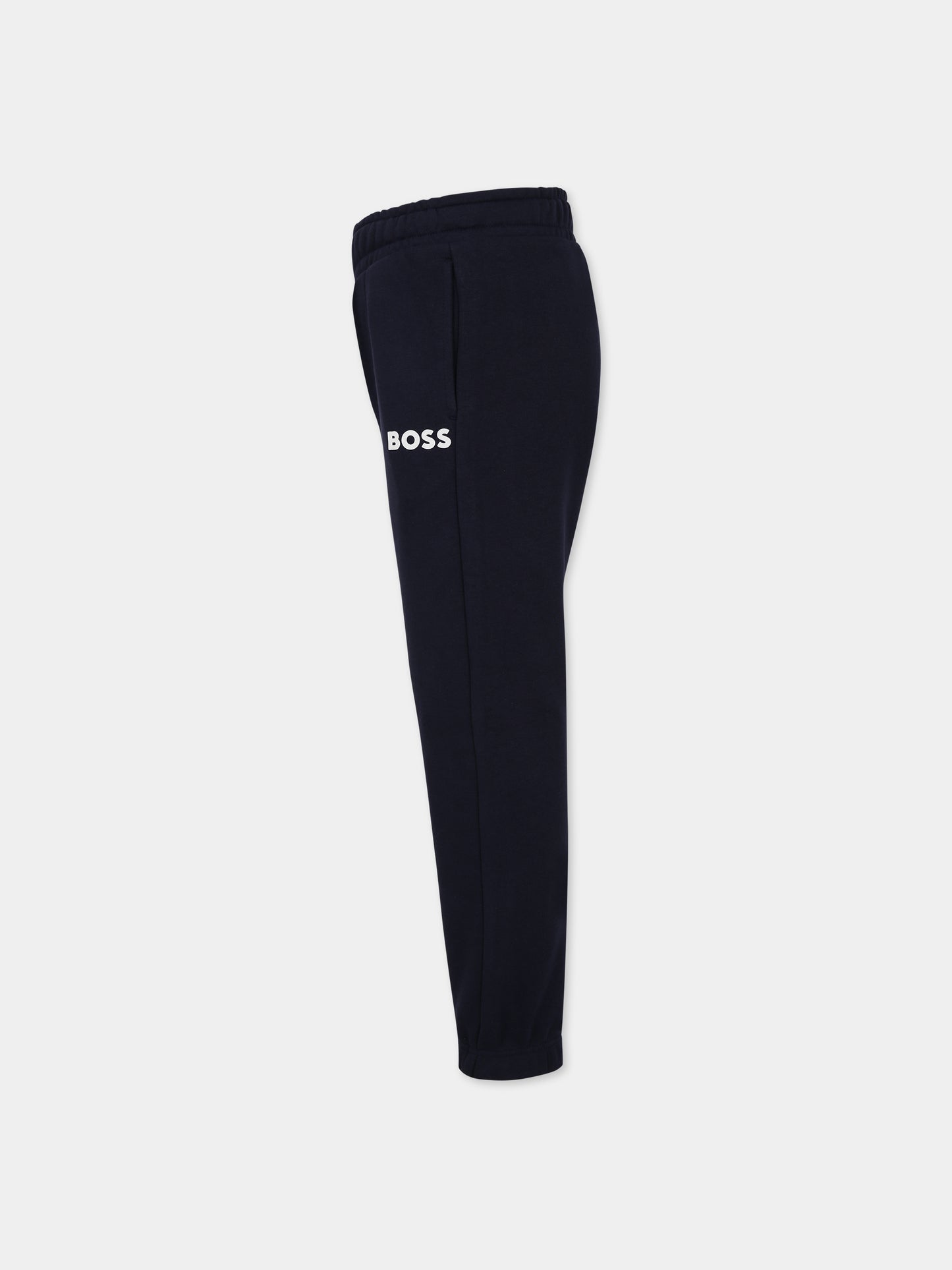 Pantaloni blu per bambino con logo,Boss,J24829 849