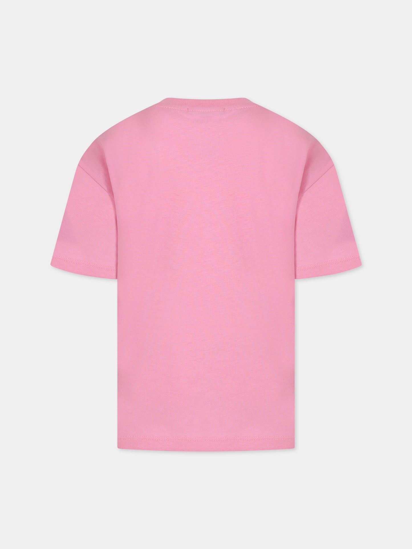 T-shirt rosa per bambina con logo,Msgm Kids,MS029318 042