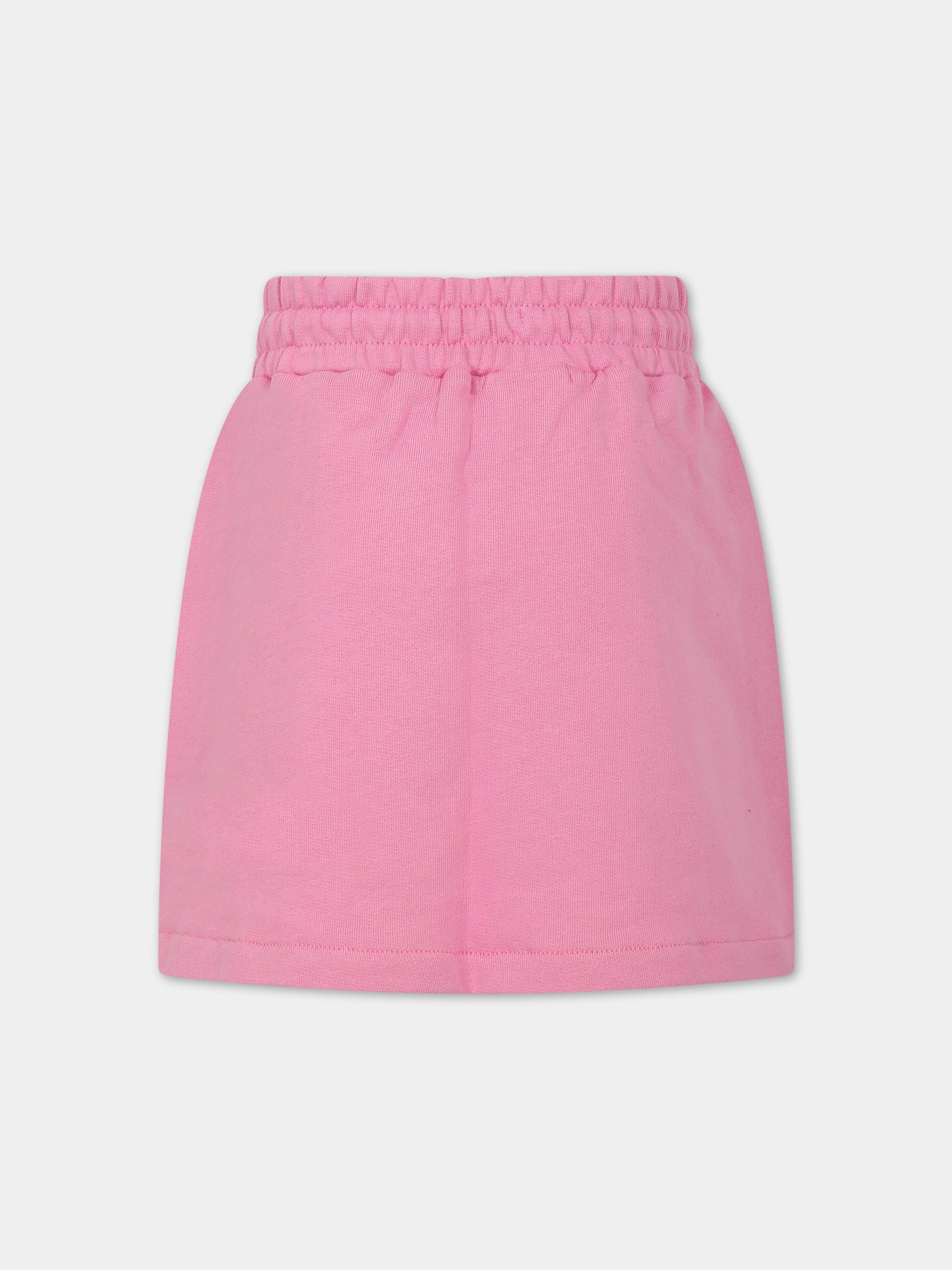 Gonna rosa per bambina con logo,Msgm Kids,MS029328 042