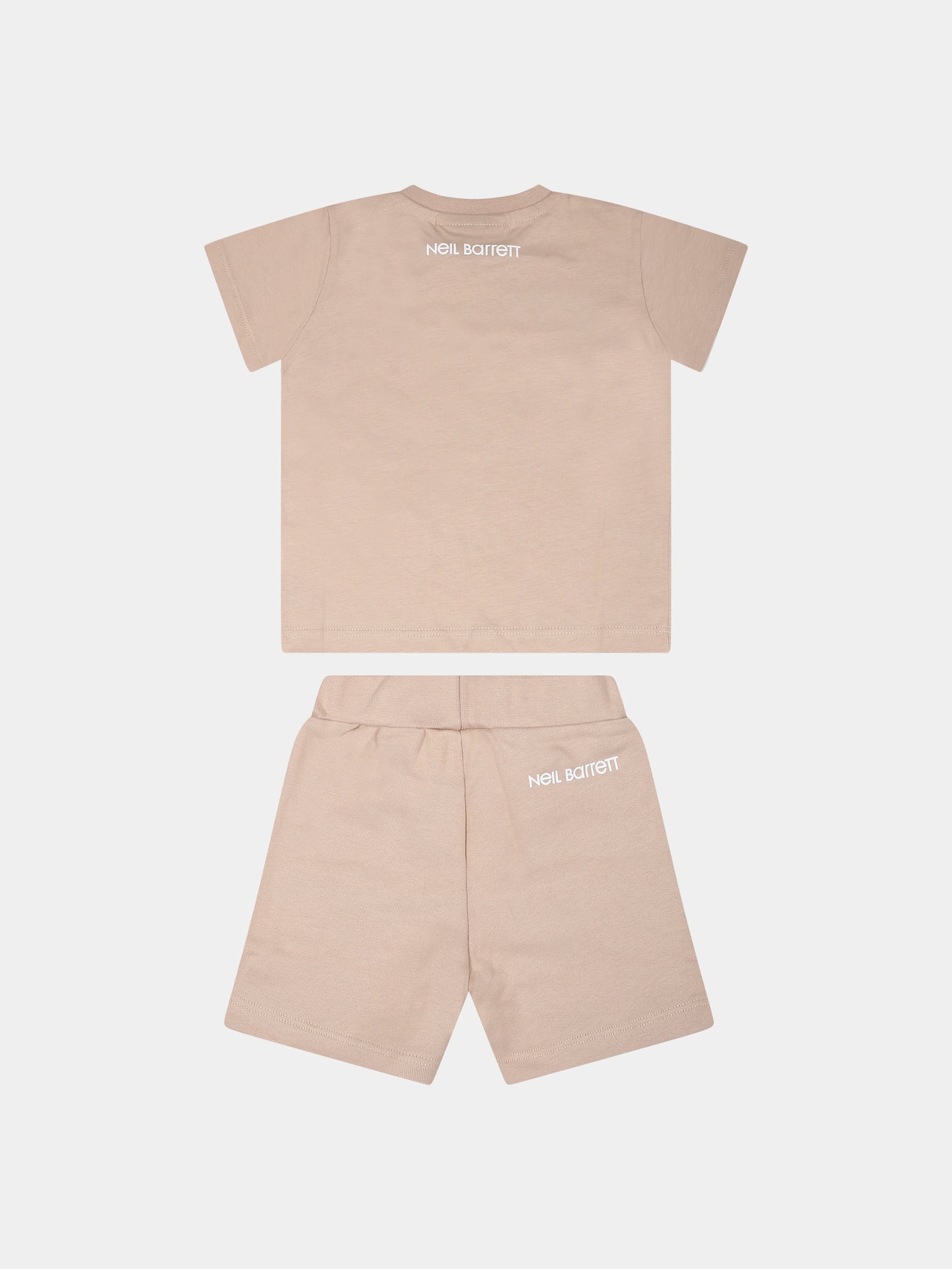 Completo beige per neonato con iconiche saette e logo,Neil Barrett Kids,033636 015