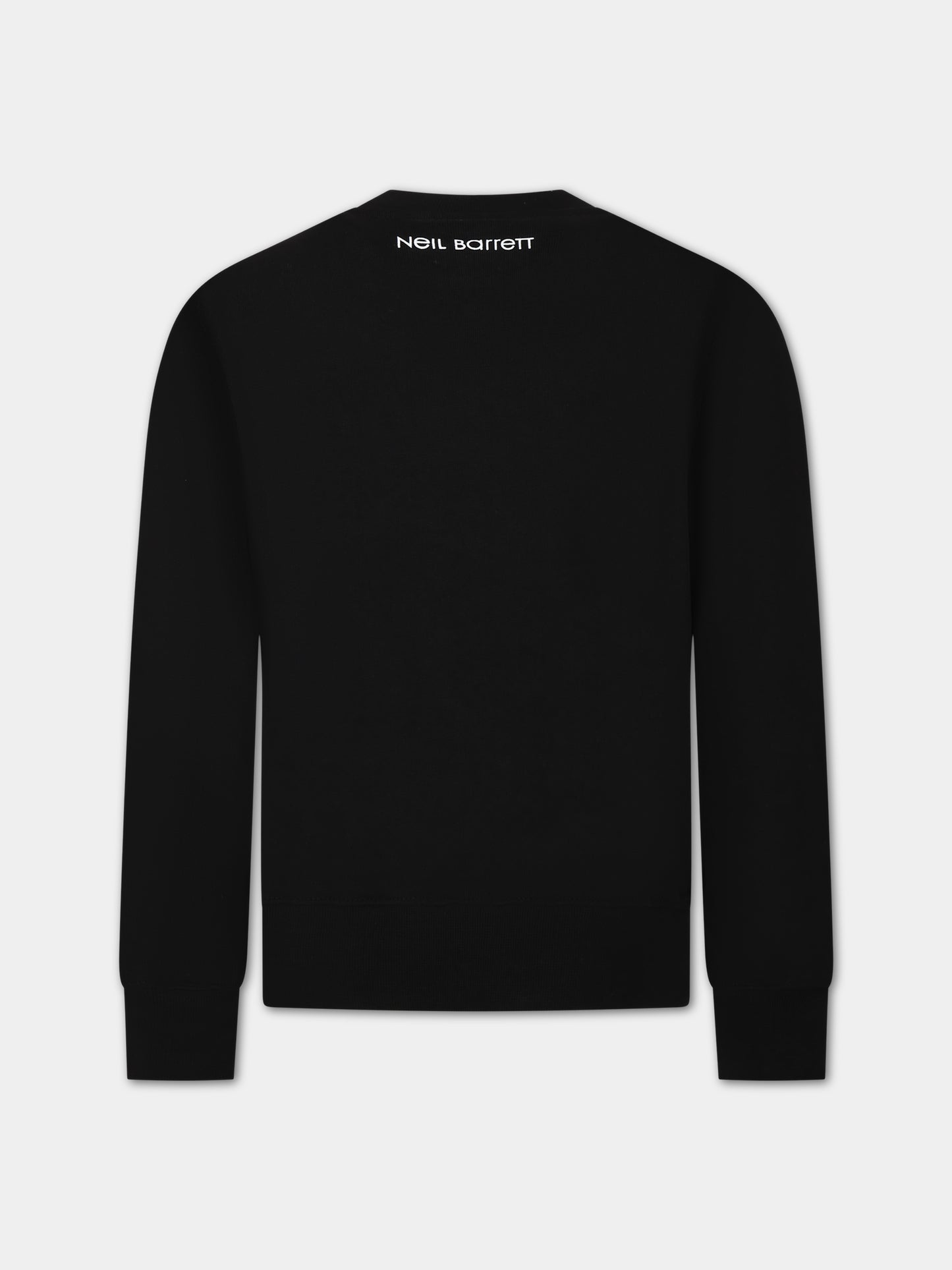 Felpa nera per bambino con iconiche saette e smile,Neil Barrett Kids,033576 110