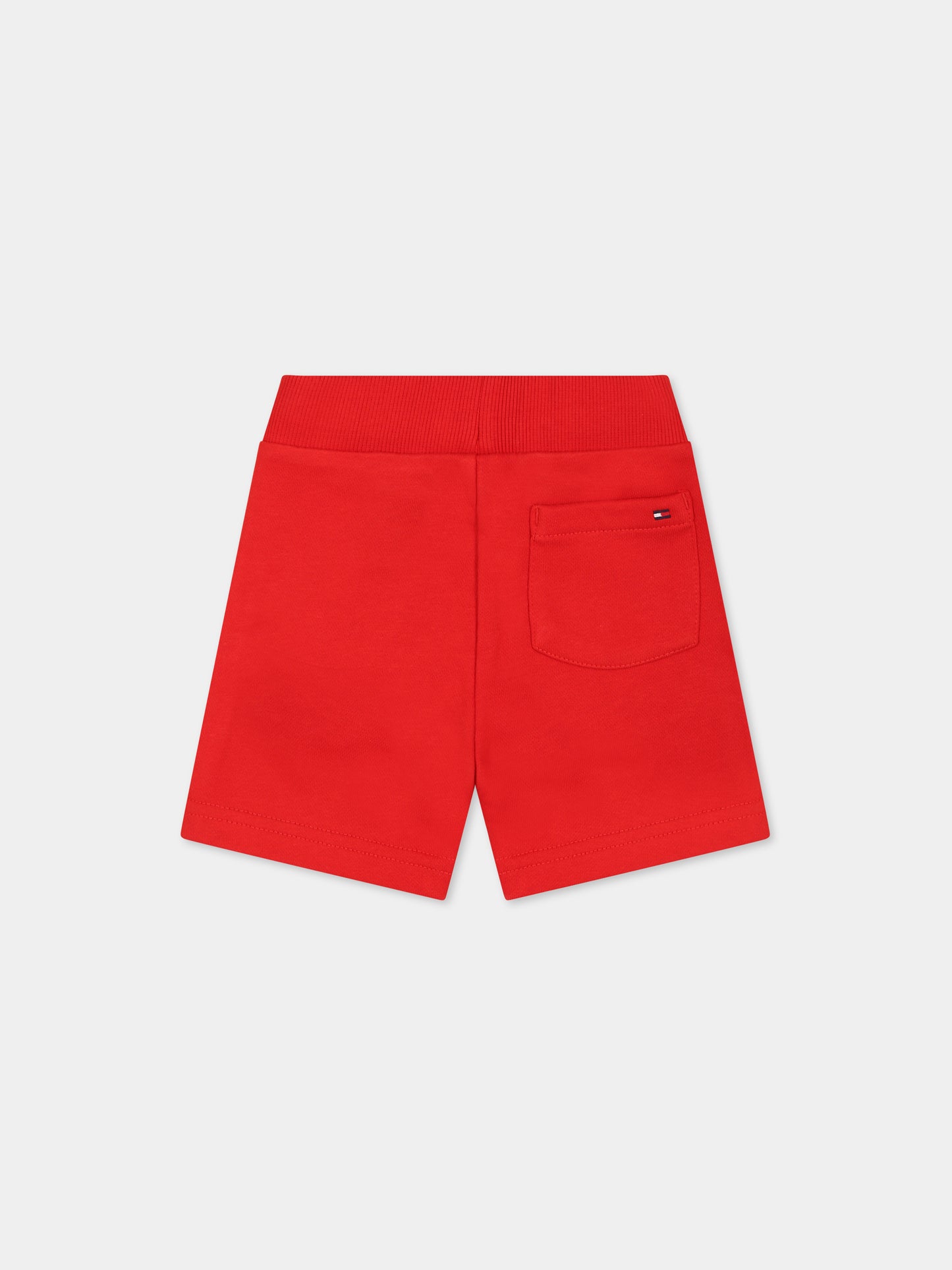 Shorts rossi per neonato con logo,Tommy Hilfiger Junior,KB0KB08115