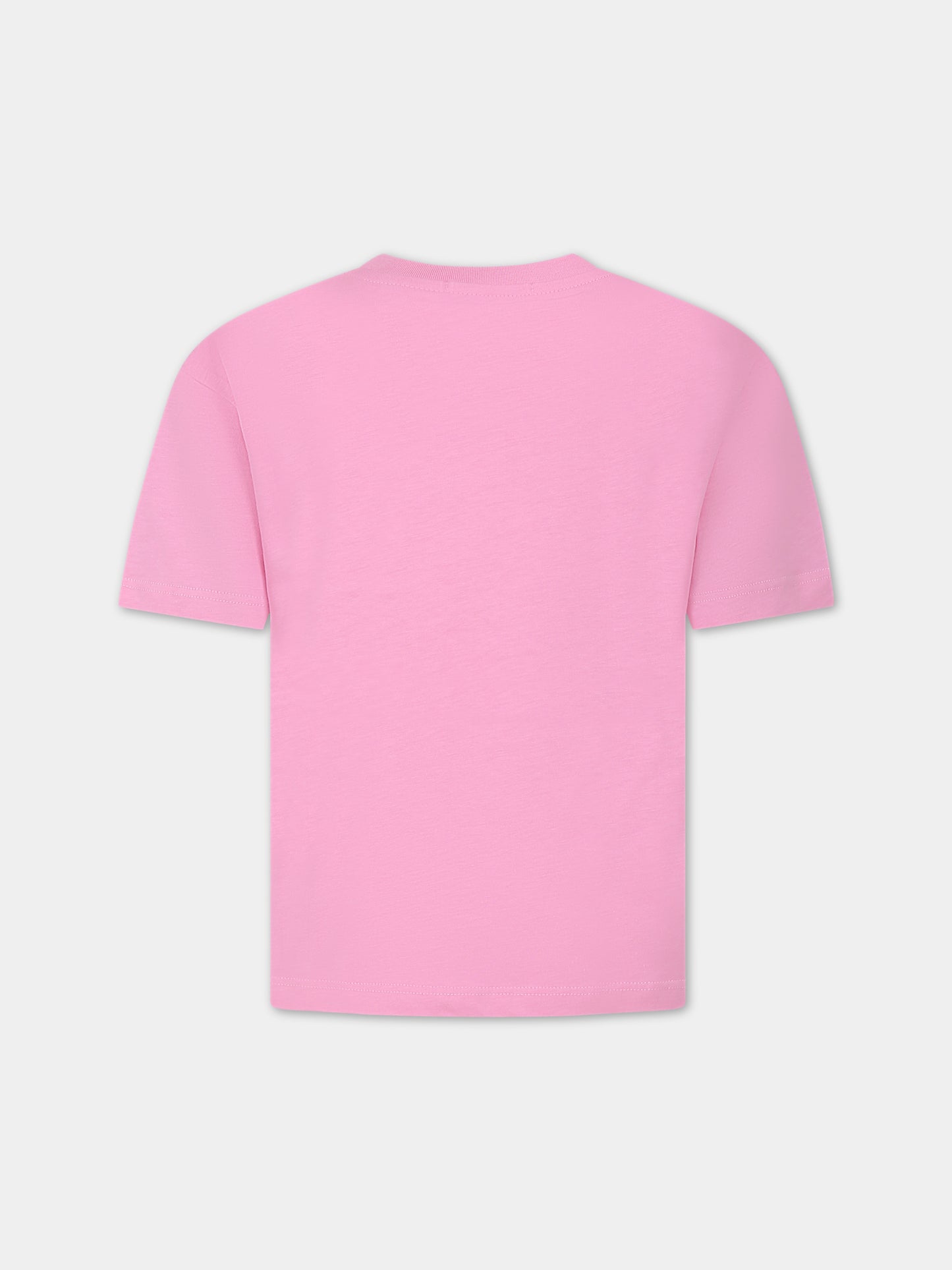 T-shirt rosa per bambini con logo,Msgm Kids,MS029317 042