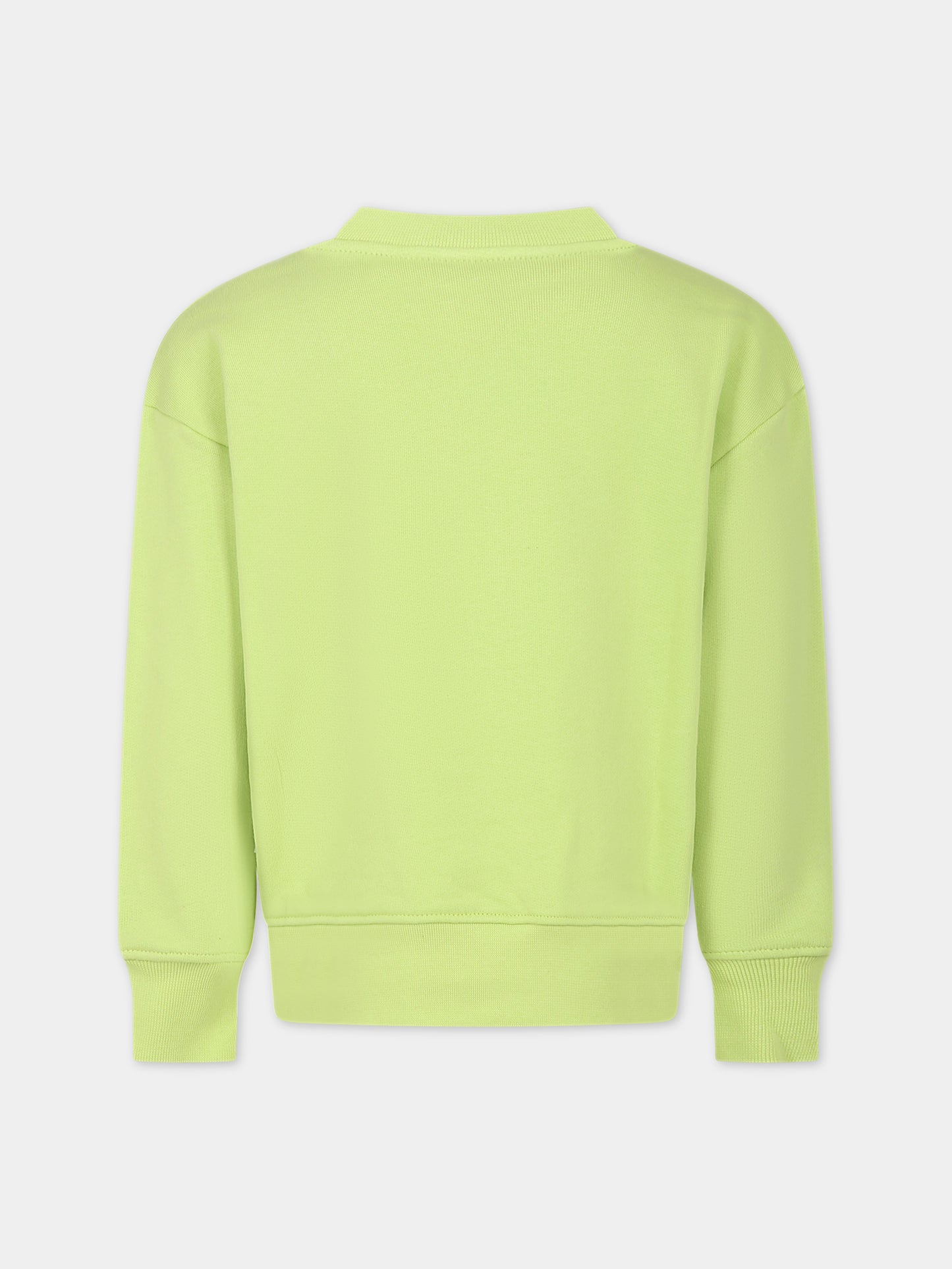 Felpa verde per bambini con logo,Msgm Kids,MS029322 086