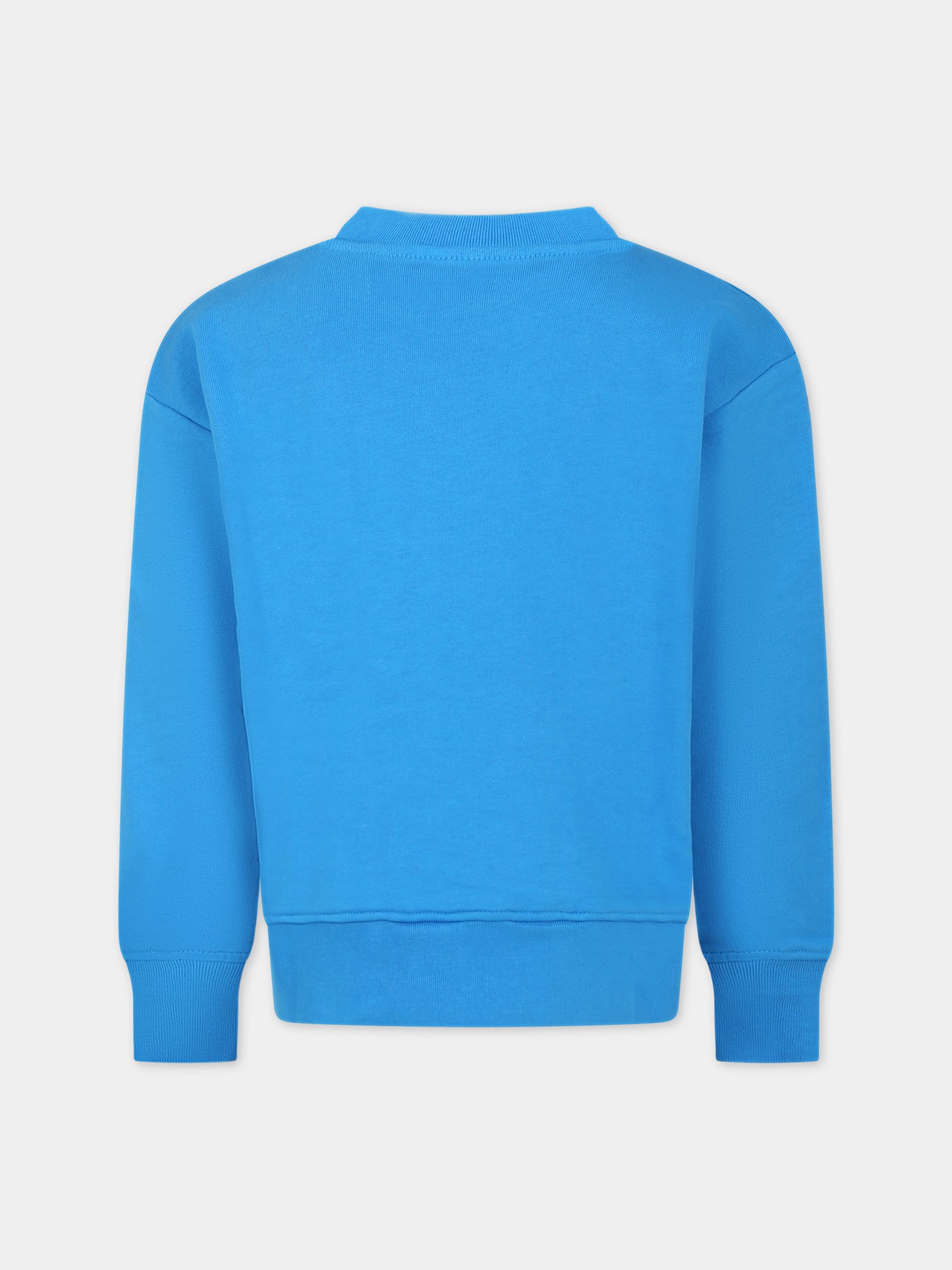 Felpa azzurra per bambini con logo,Msgm Kids,MS029373 120