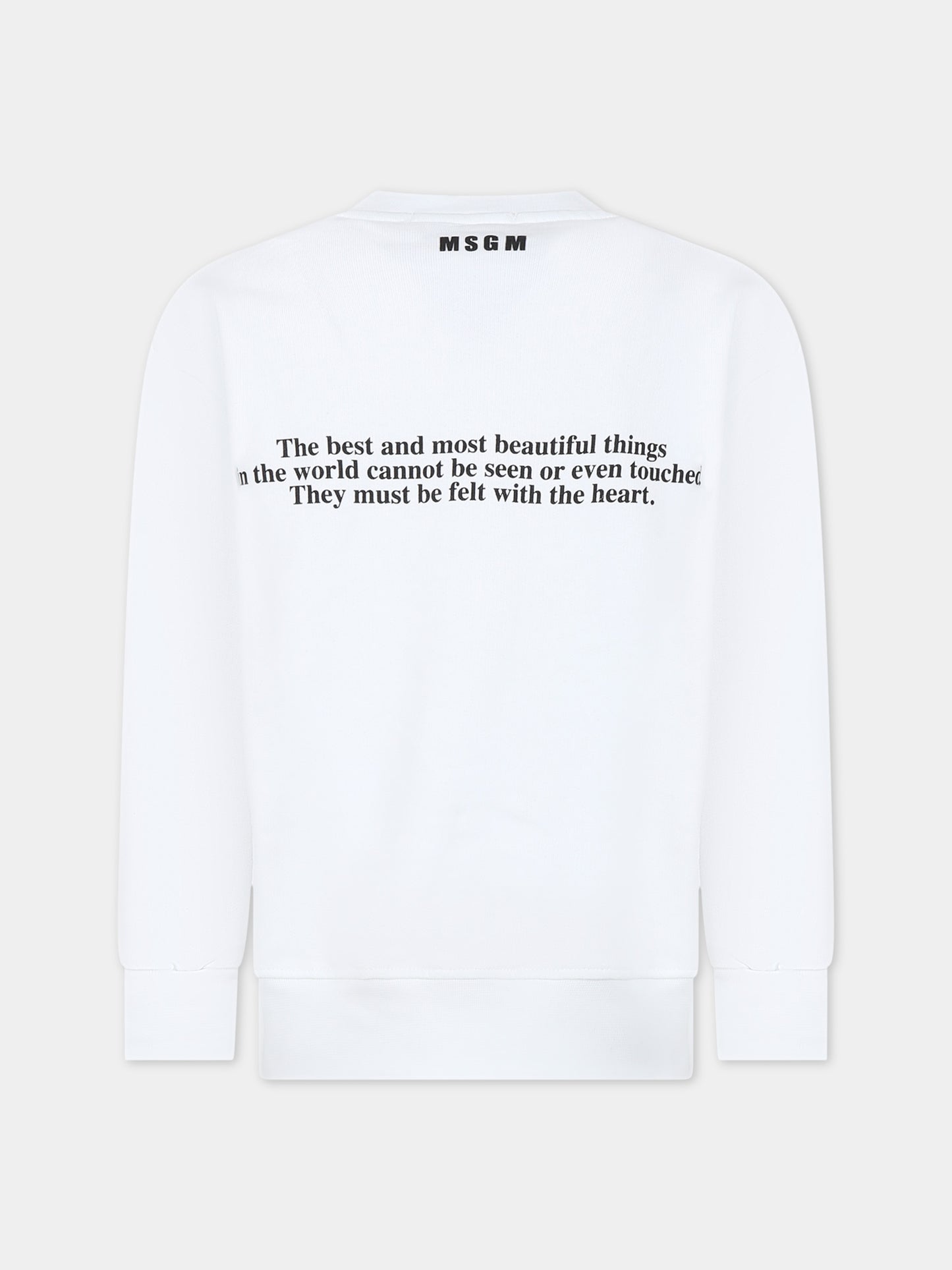 Felpa bianca per bambina con logo,Msgm Kids,MS029435 001