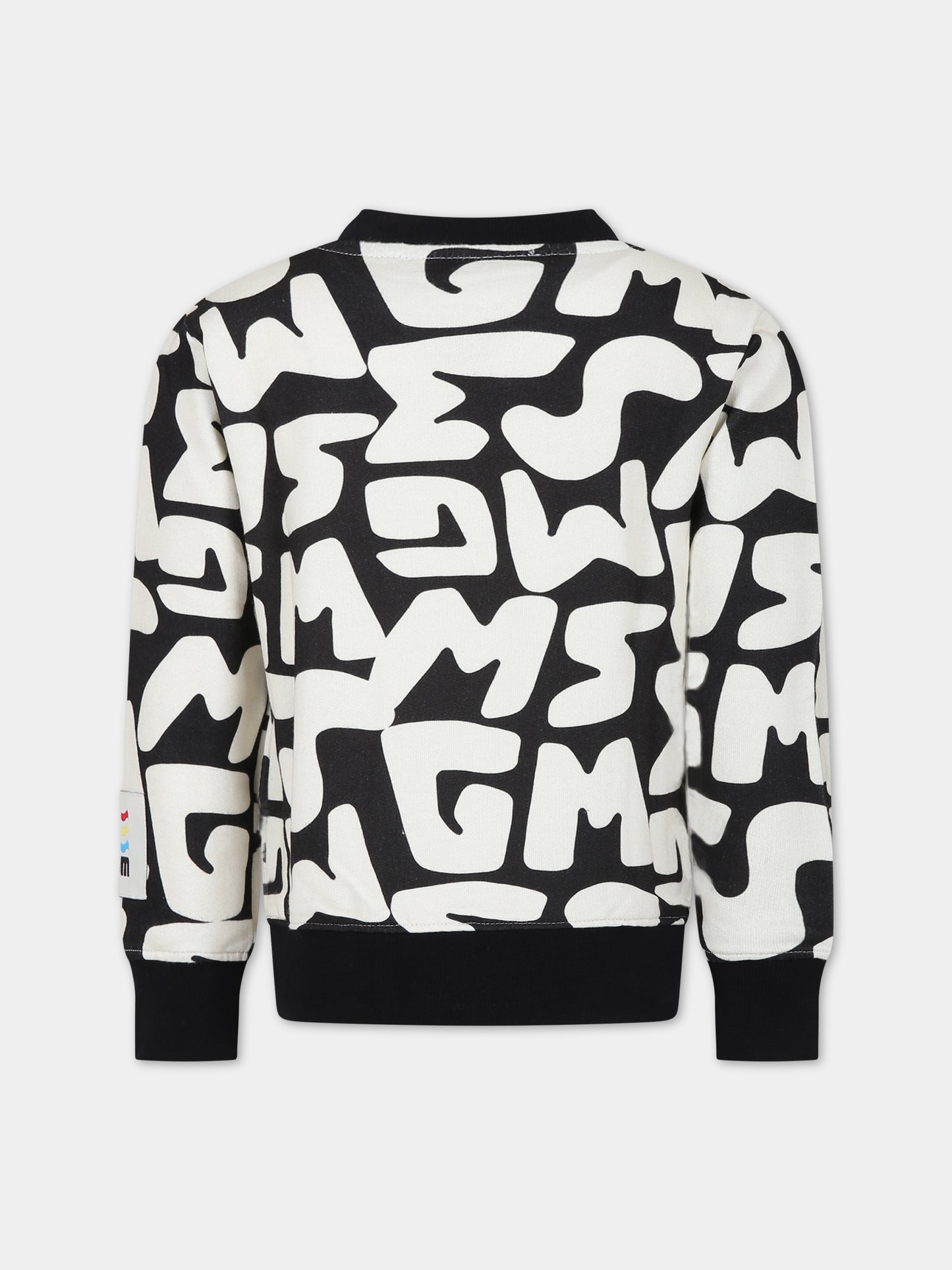 Felpa nera per bambino con logo,Msgm Kids,MS029498 200