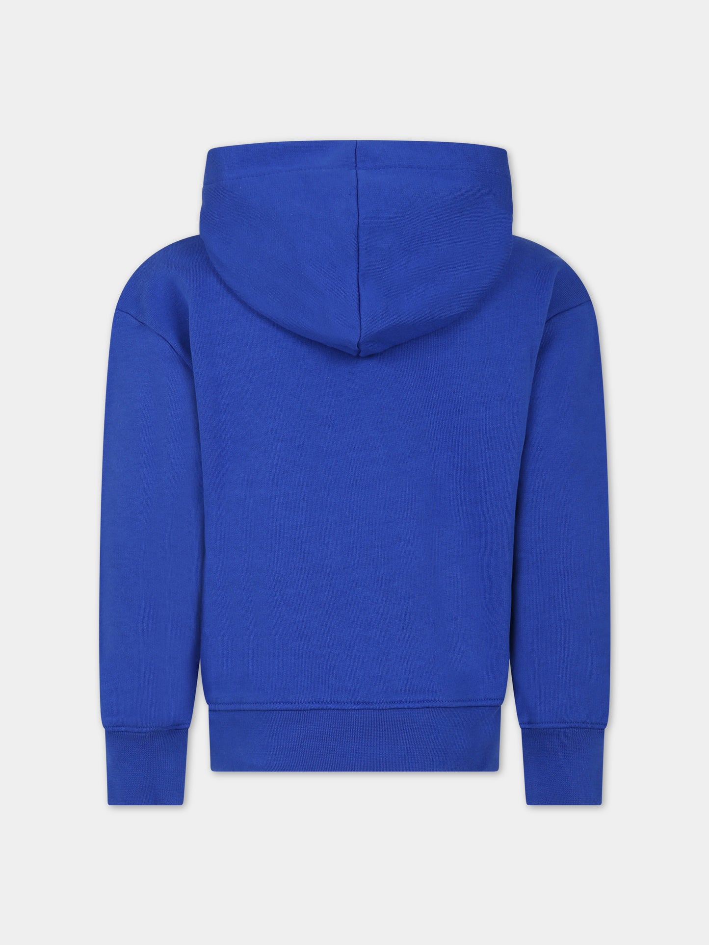 Felpa blu per bambini con logo e stampa,Msgm Kids,MS029503 130