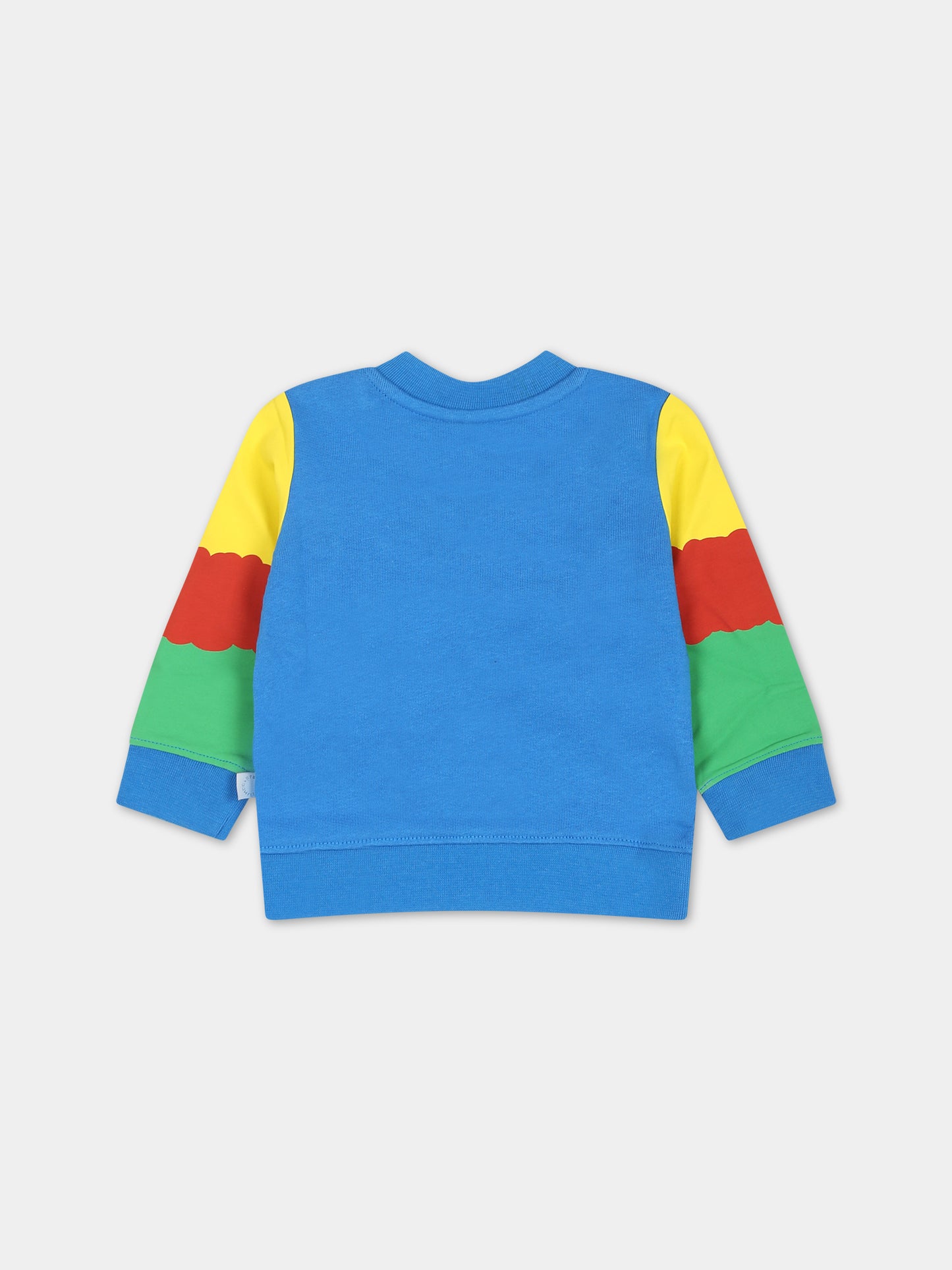 Felpa azzurra per neonato con pappagalli,Stella Mccartney Kids,TS4620 Z0499 611