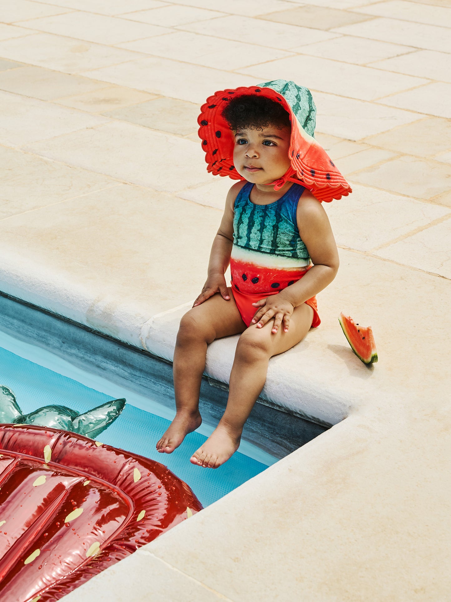 Maillot de bain multicolor pour fille avec imprimé pastèque
