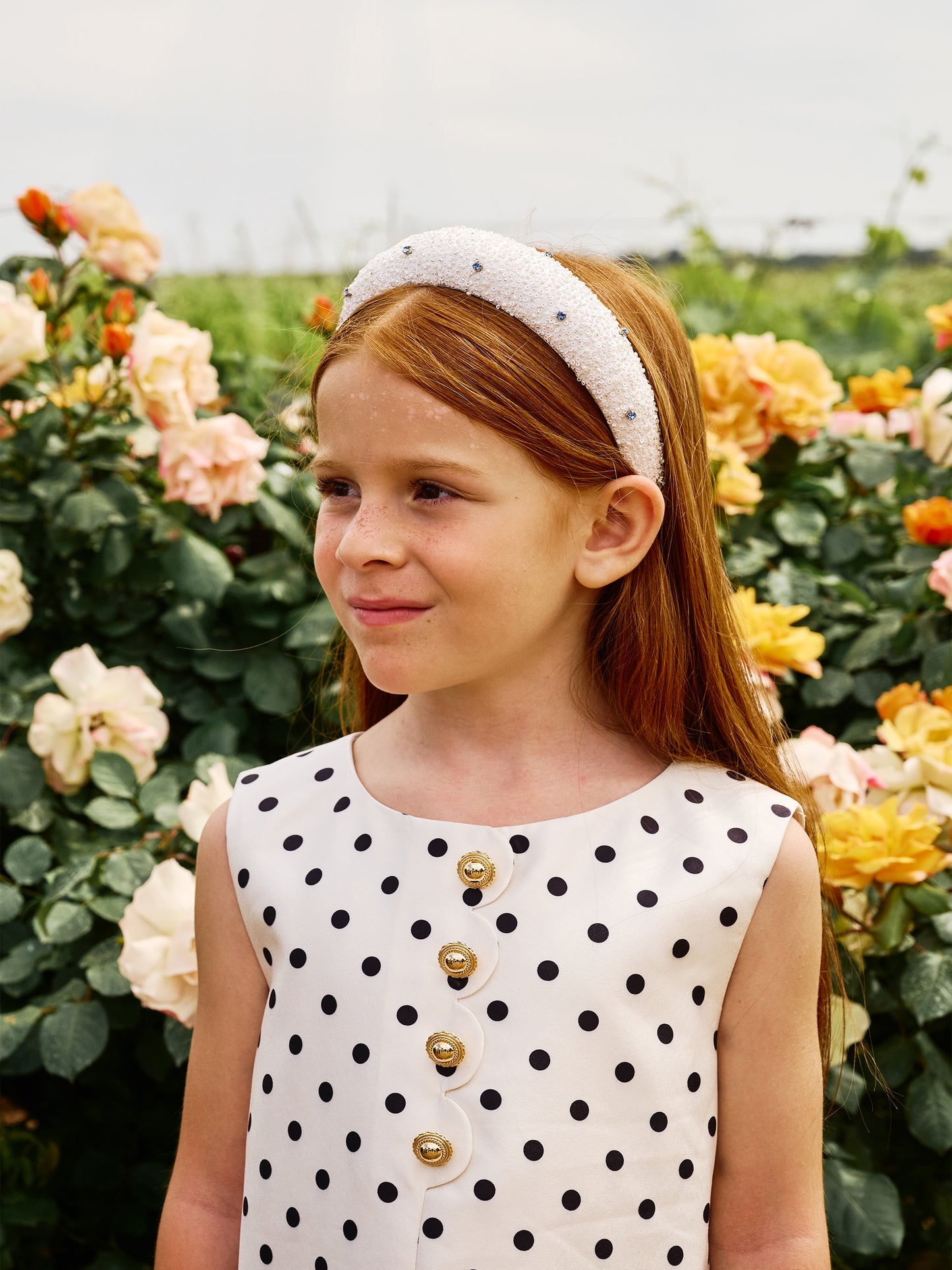 Bandeau blanc pour fille avec paillettes