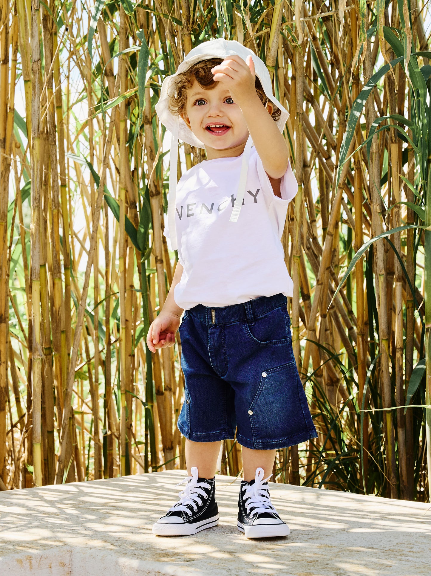 Short denim pour bébé garçon avec logo