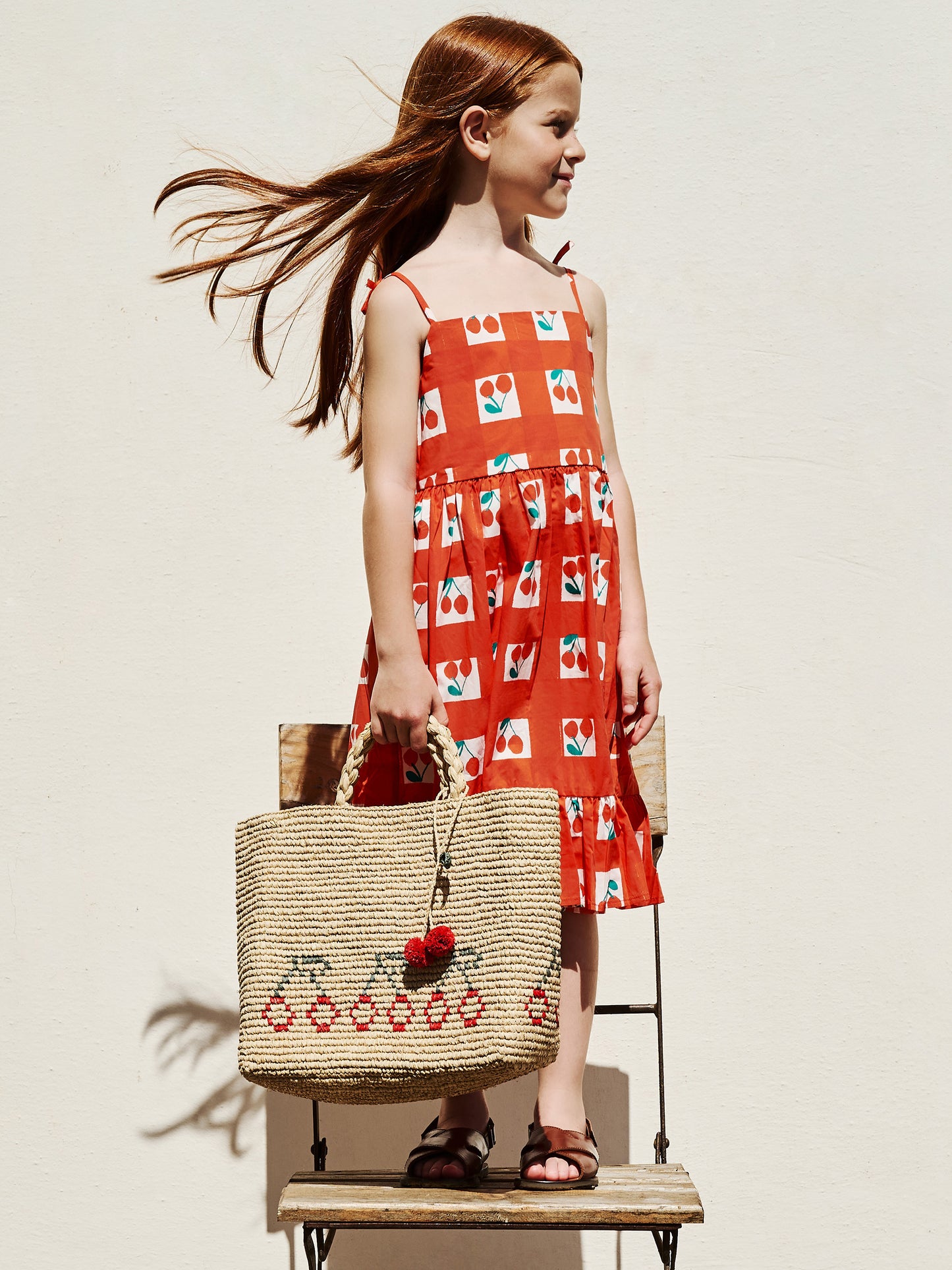 Robe rouge pour fille avec cerises