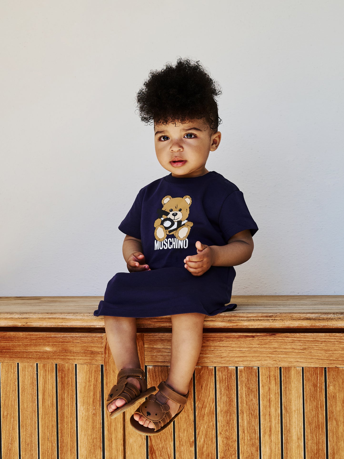 Robe bleue pour bébé fille avec Teddy Bear