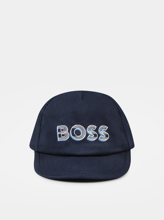 Chapeau bleu pour bébé garçon avec logo